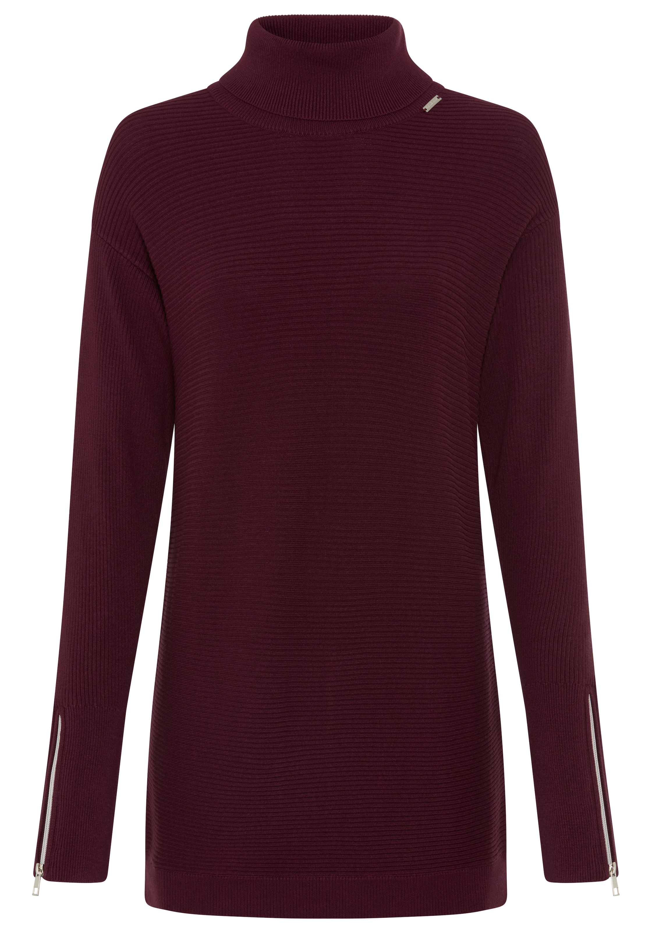 Bruno Banani Strickpullover mit Rollkragen, langer Schnitt, lässig geschnittene Passform