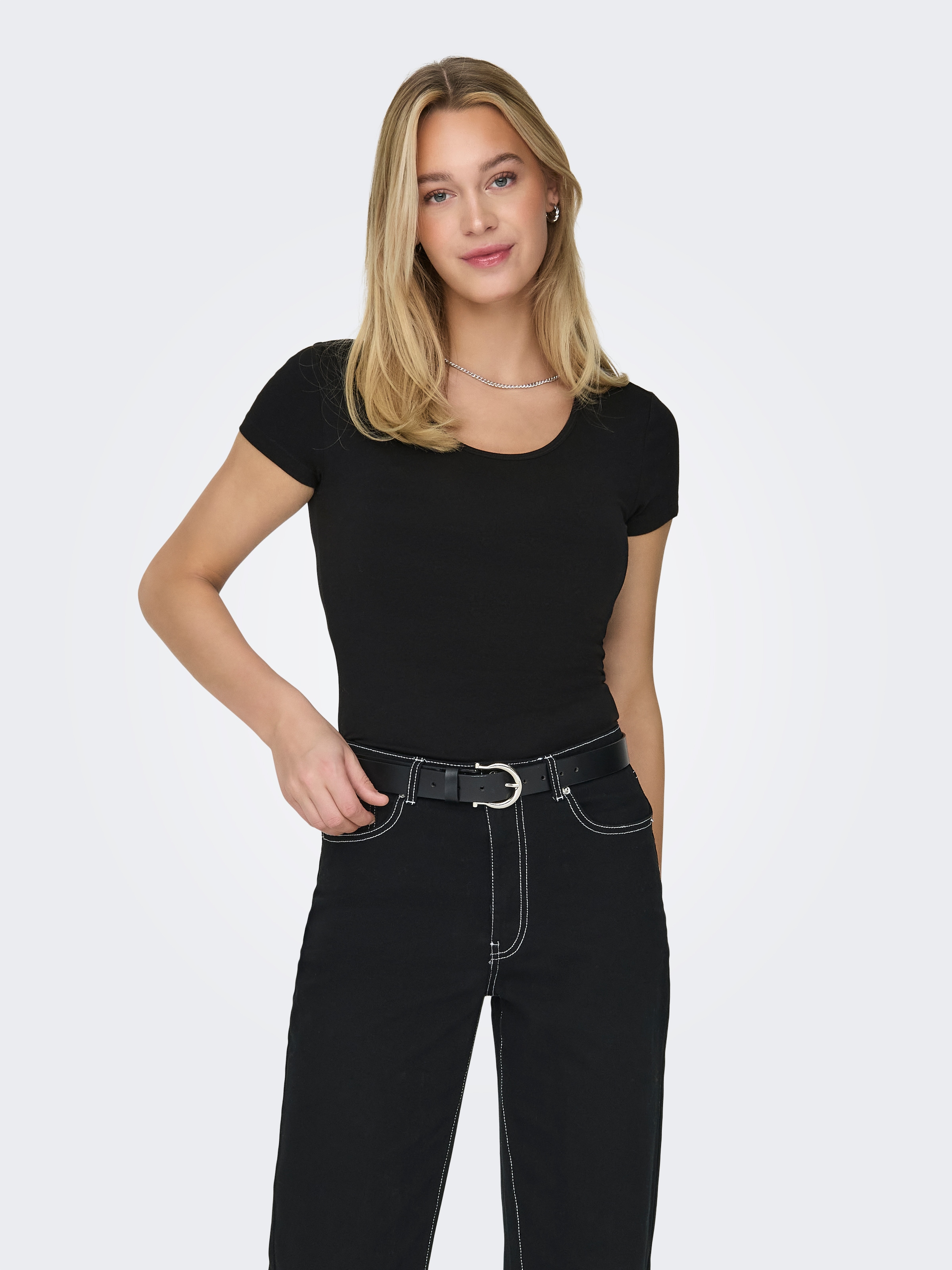 ONLY Rundhalsshirt »ONLLIVELOVE LIFE S/S O-NECK TOP«, (Packung, 2 tlg.)