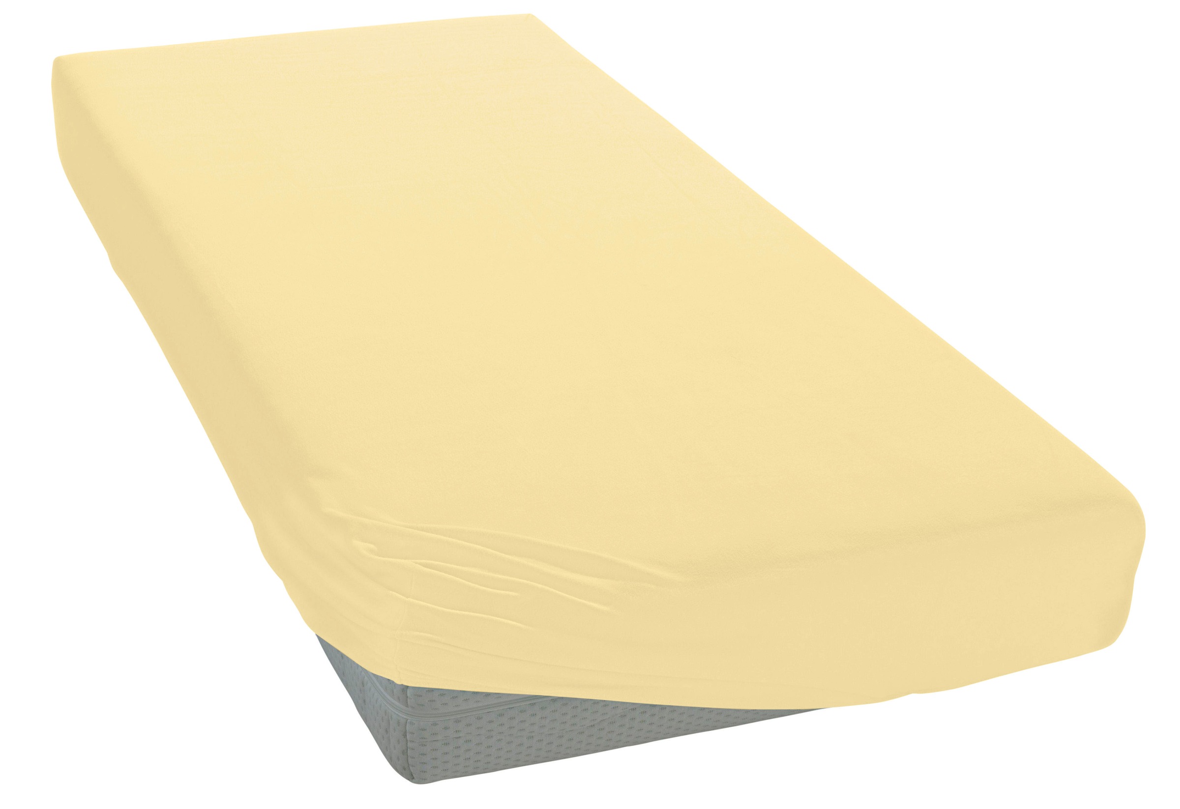 Spannbettlaken OTTO HOME, B:200cm L:200cm, gelb, Jersey, Obermaterial: 100% Baumwolle, Bettlaken, "BLACKBERRY", 100% Baumwolle, Matratzen bis 28 cm