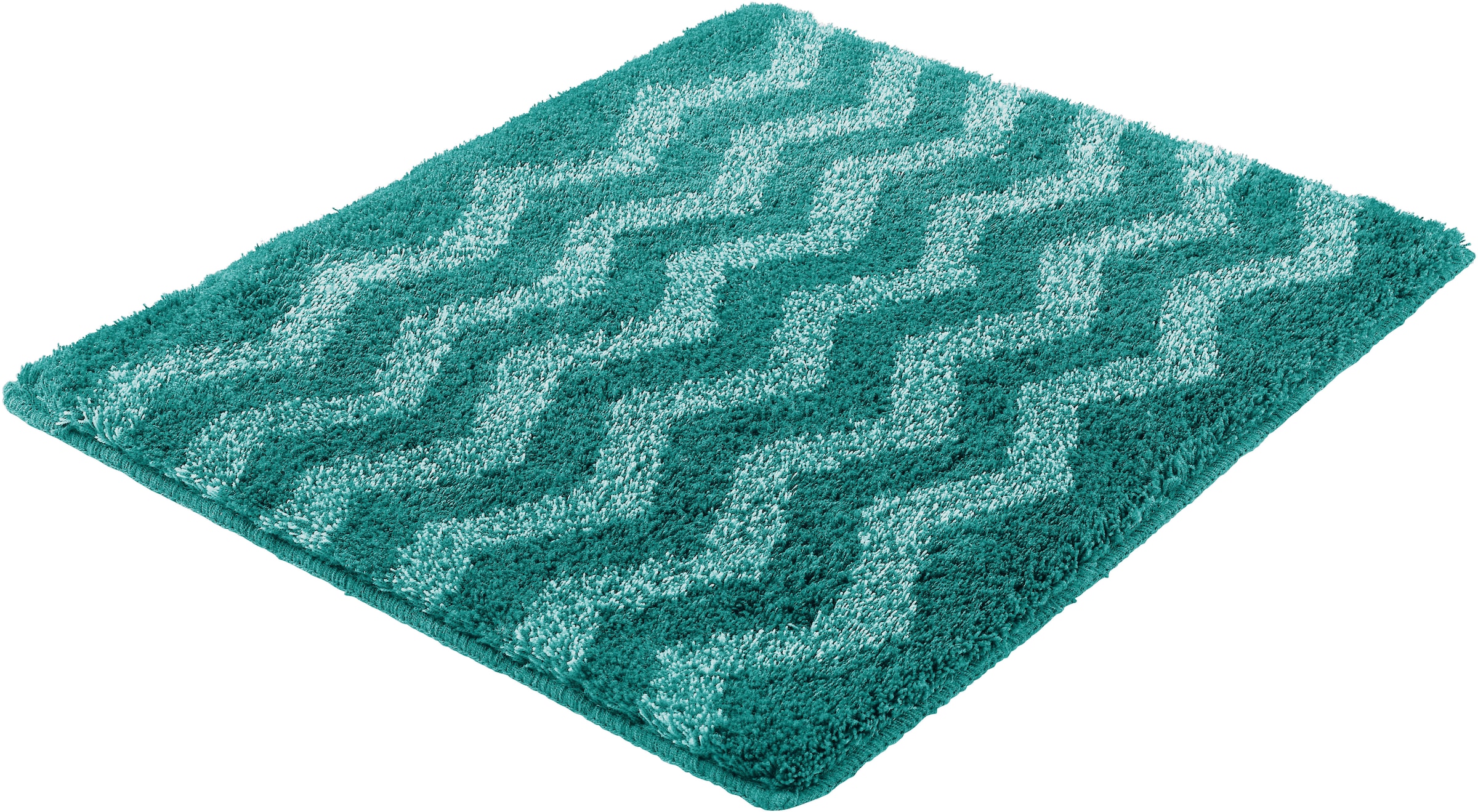 Kleine Wolke ""Zack", Badvorleger, Badezimmer Teppich" Höhe 20 mm rutschhemmend beschichtet fußbodenheizungsgeeignet Badteppich, modernes Zickzack Design, Ton in Ton