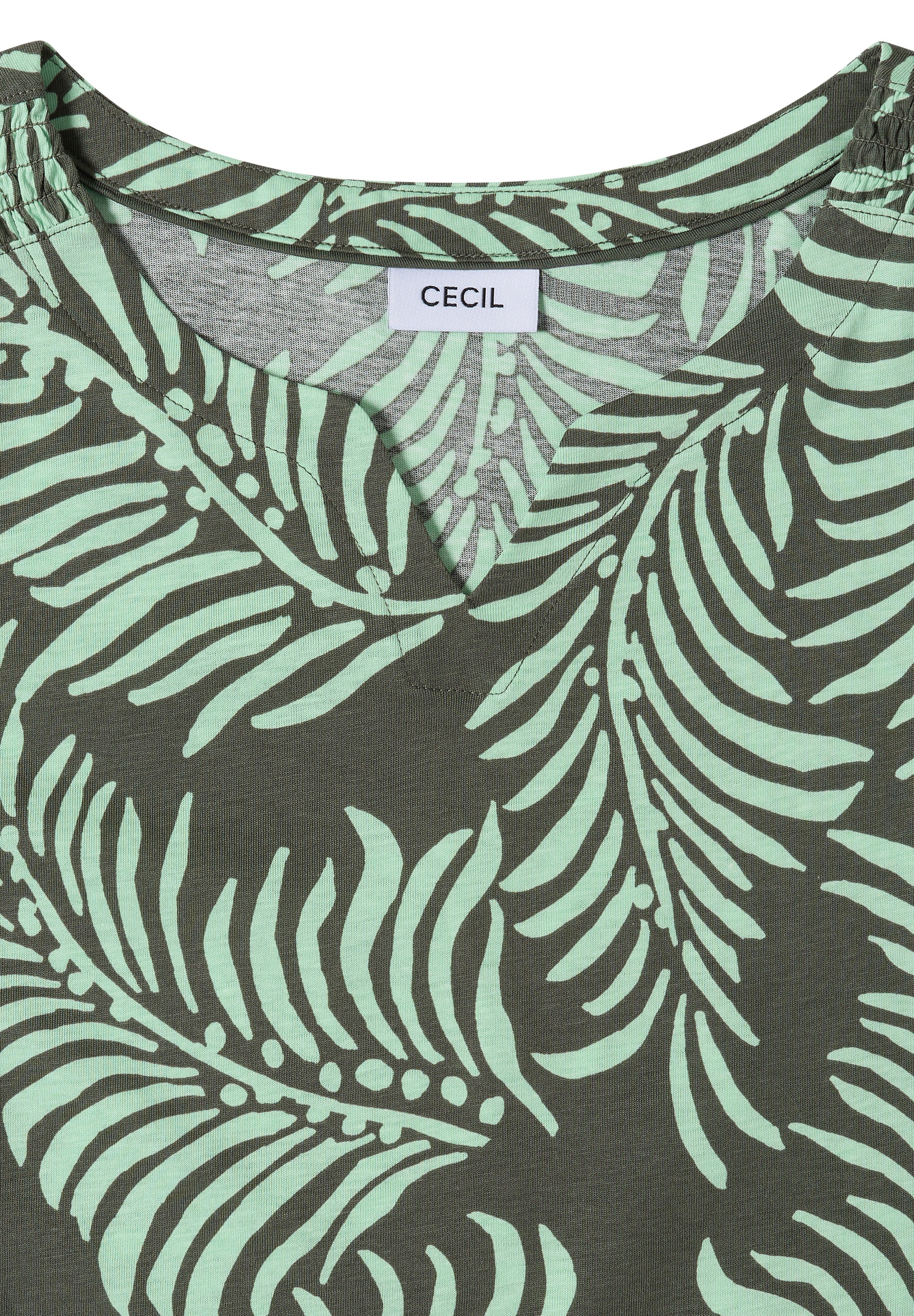 Cecil Shirttop mit geschlitztem Rundhalsausschnitt