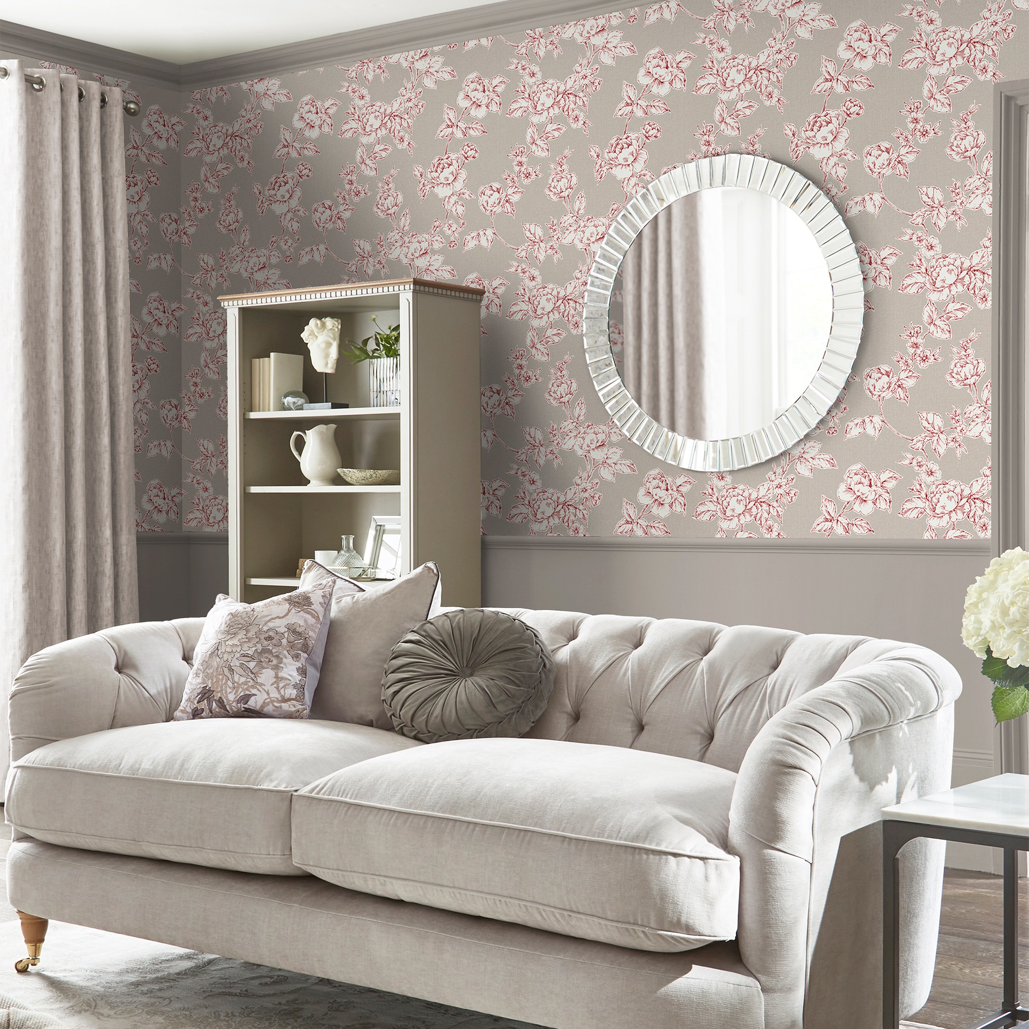 Laura Ashley Vliestapete "Pollington Roses Dove" Geblümt Glatt 10mx52cm (ca. 5m2)