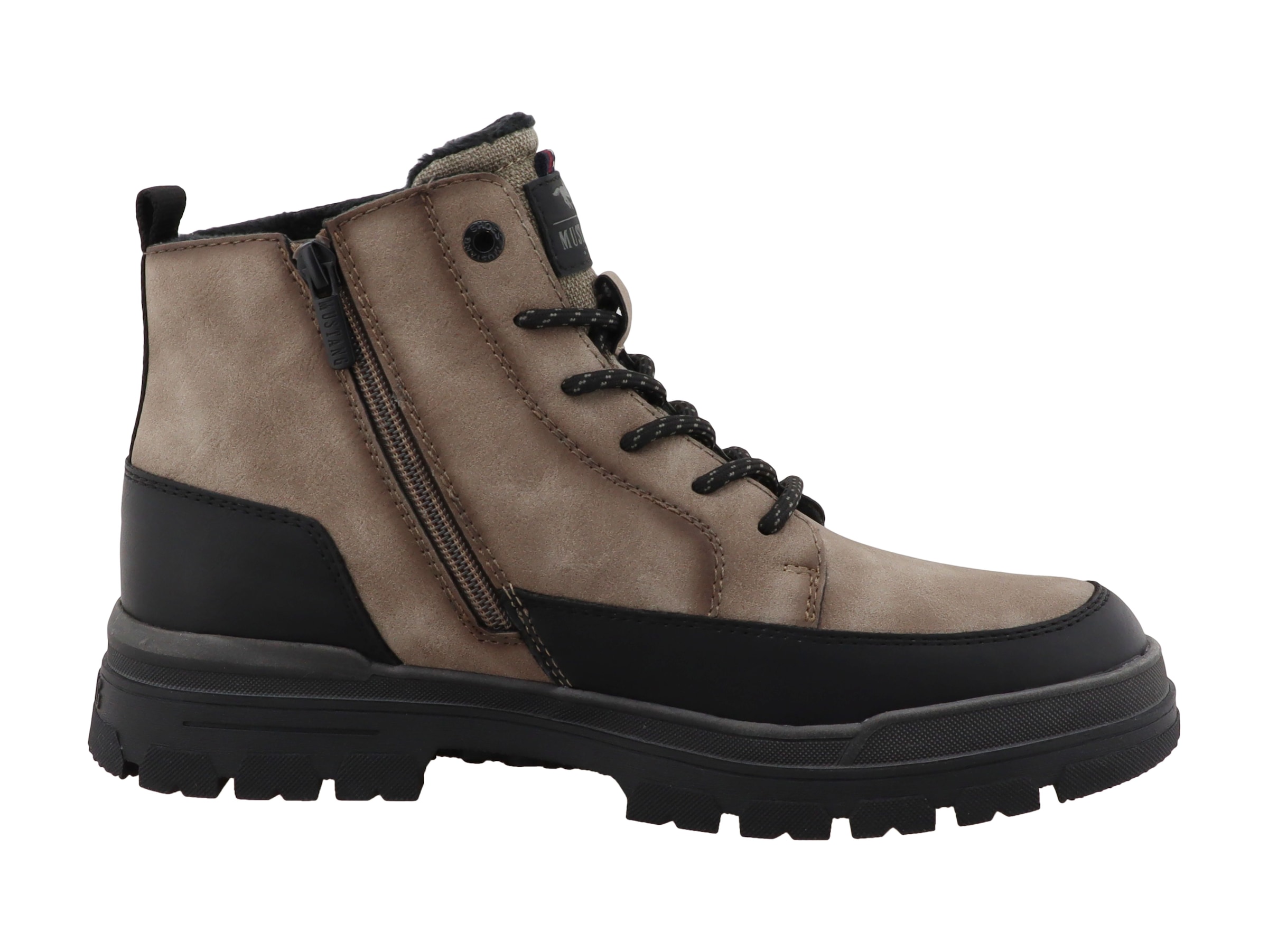 Mustang Shoes Schnürboots »Stiefelette«  Schnürstiefelette mit Kontrastbesatz und Ziernähten