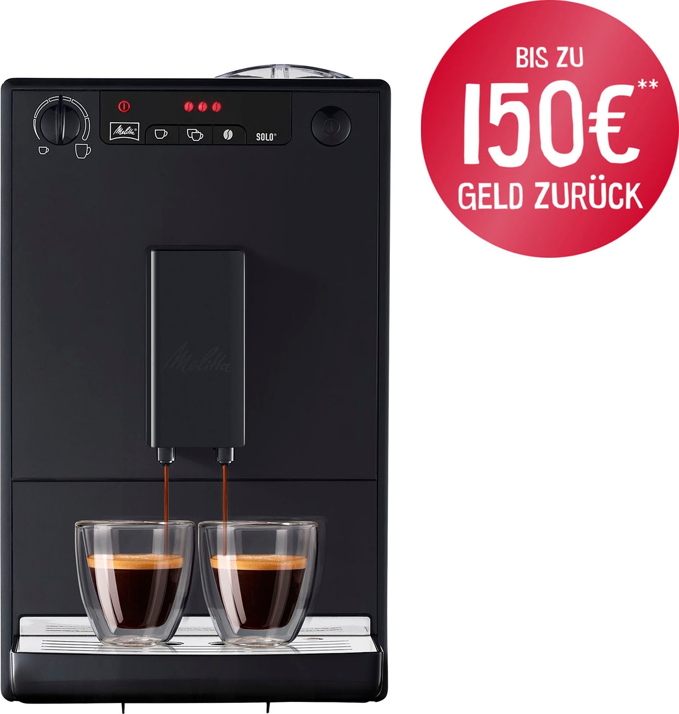 Melitta Kaffeevollautomat »Solo® E950-322, & BAUR nur 20 cm Espresso Breite bei aromatischer | black«, Kaffee pure