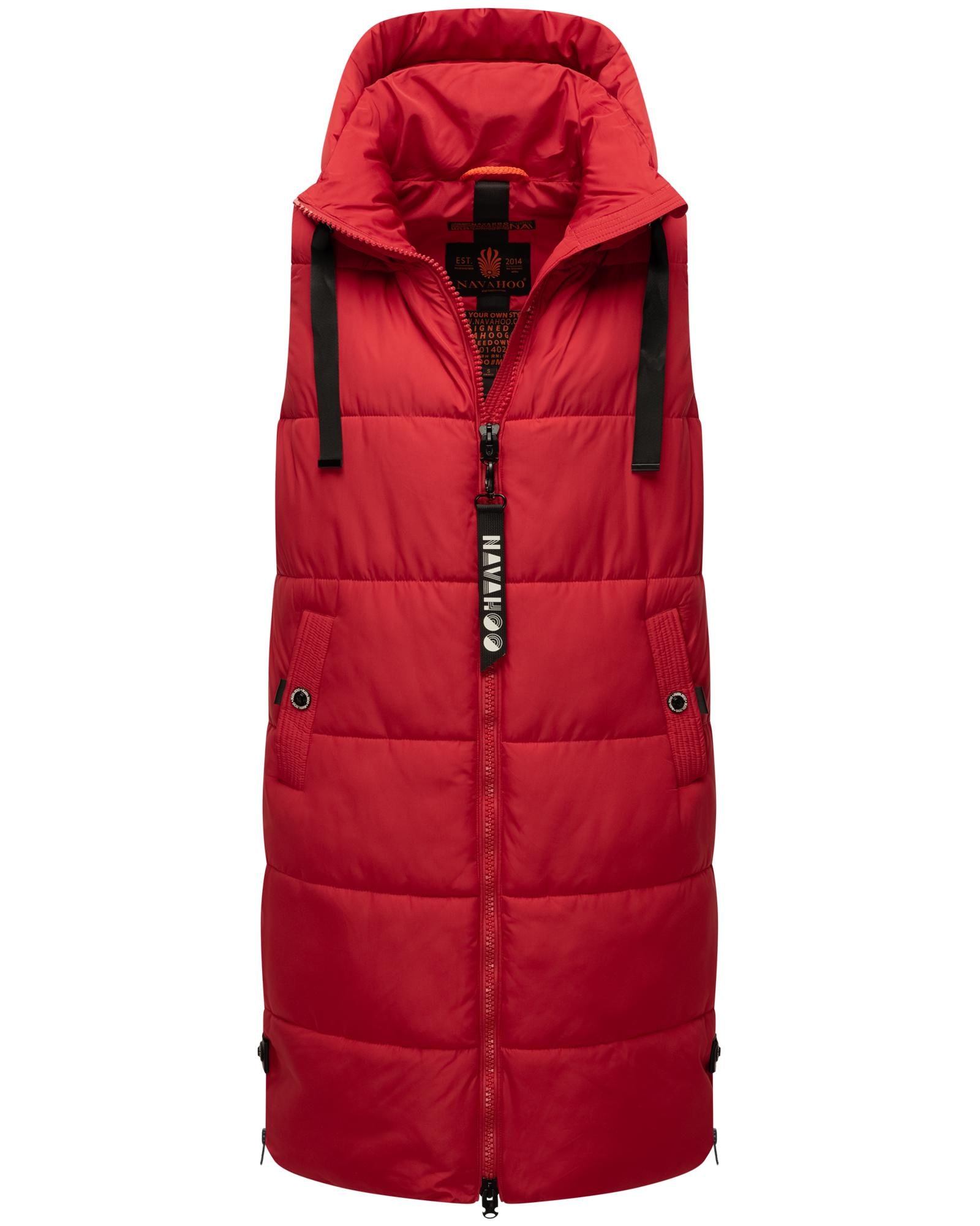 Navahoo Steppweste »Schnuffelchen«, (1 tlg.), warme Damen Outdoor-Weste lang mit Kapuze