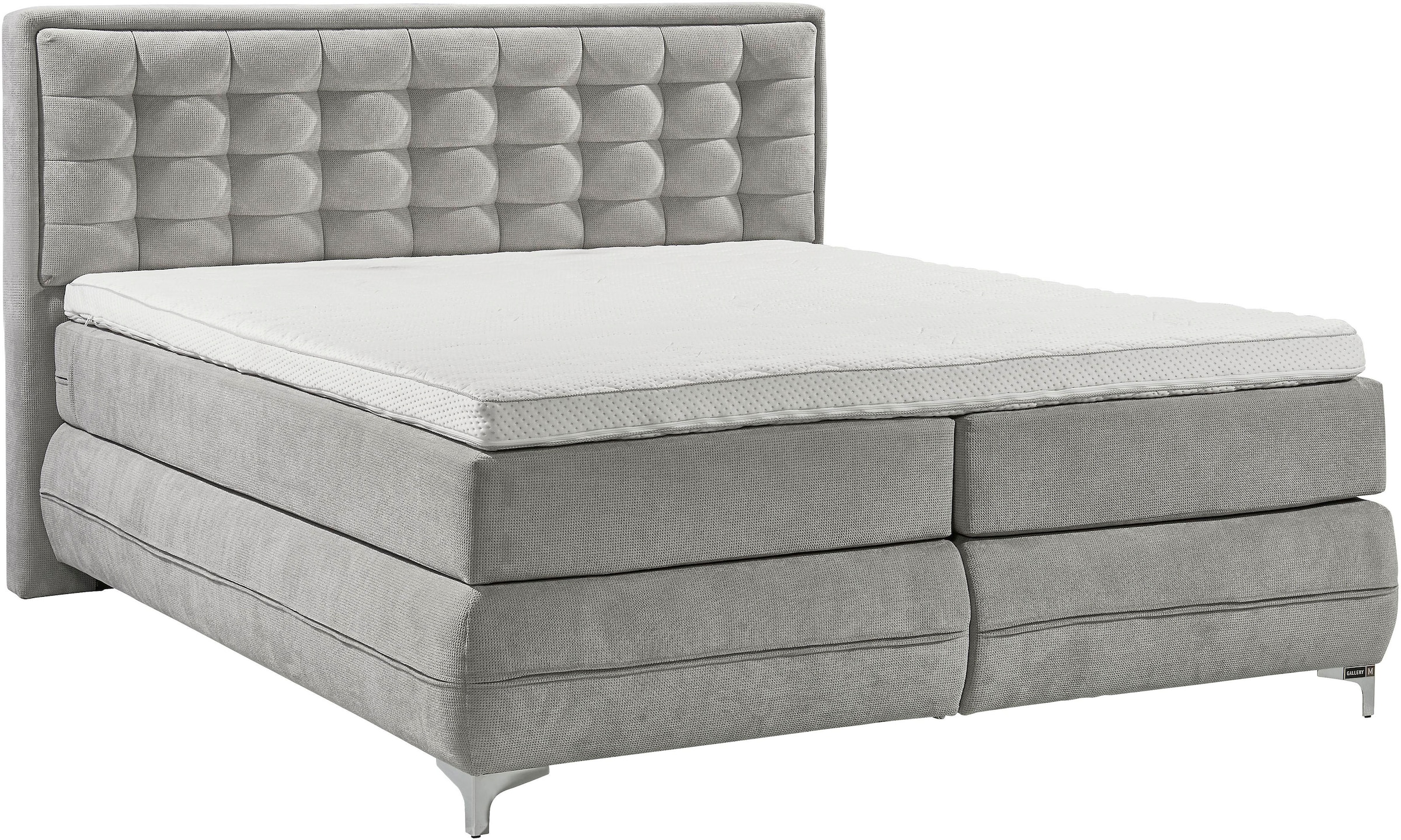 Musterring Boxspringbett "Dubai" Winkelfuß in Chrom, 3 Härtegrade, Kopfteil günstig online kaufen
