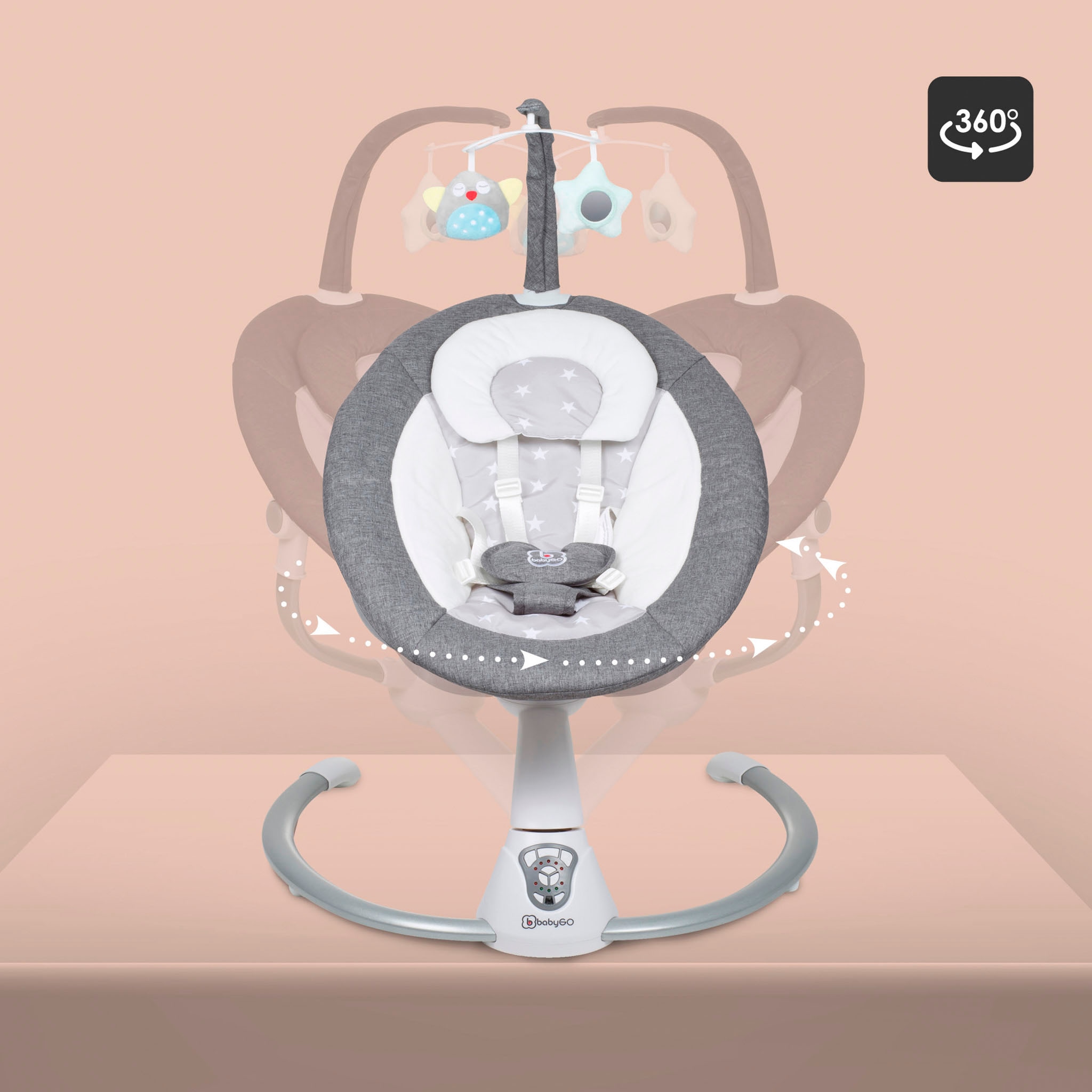 BabyGo Babywippe »Homey«, bis 9 kg, mit Schaukelbewegungen und Sound