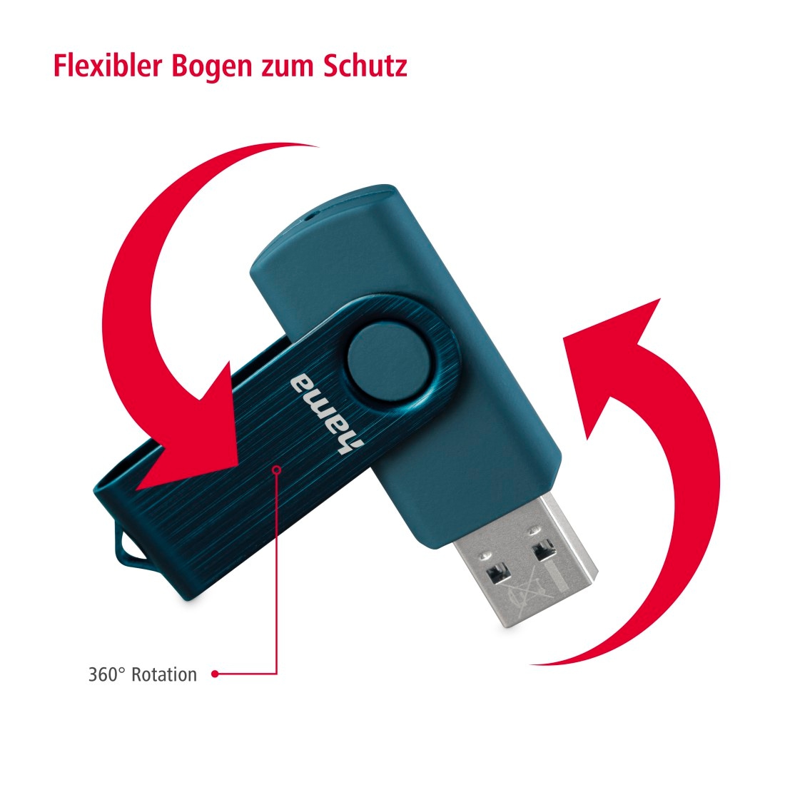 Hama USB-Stick »Rotate, USB 3.0, Petrolblau«, (USB 3.0)