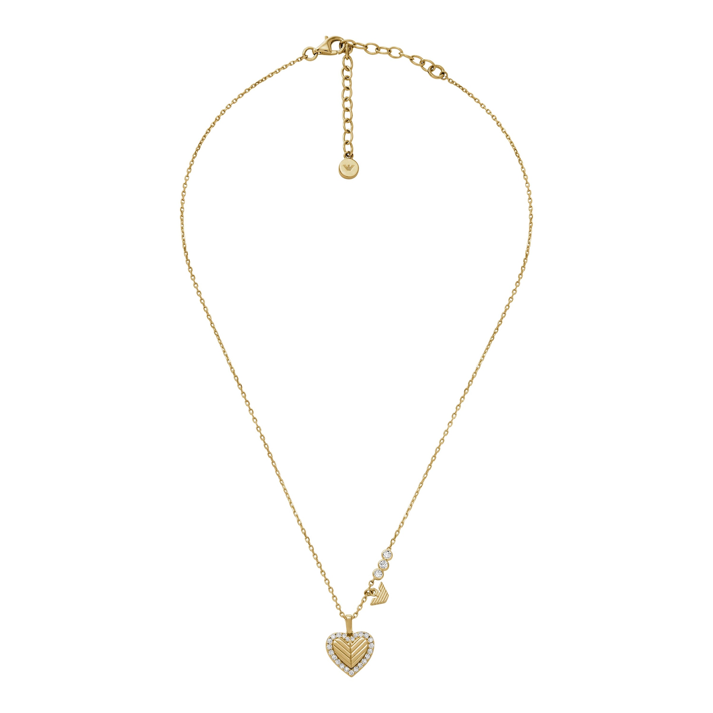 Emporio Armani Kette mit Anhänger »Schmuck Geschenk Silber 925 Herz, EG3622710, EG3625221«, mit Zirkonia (synth.)