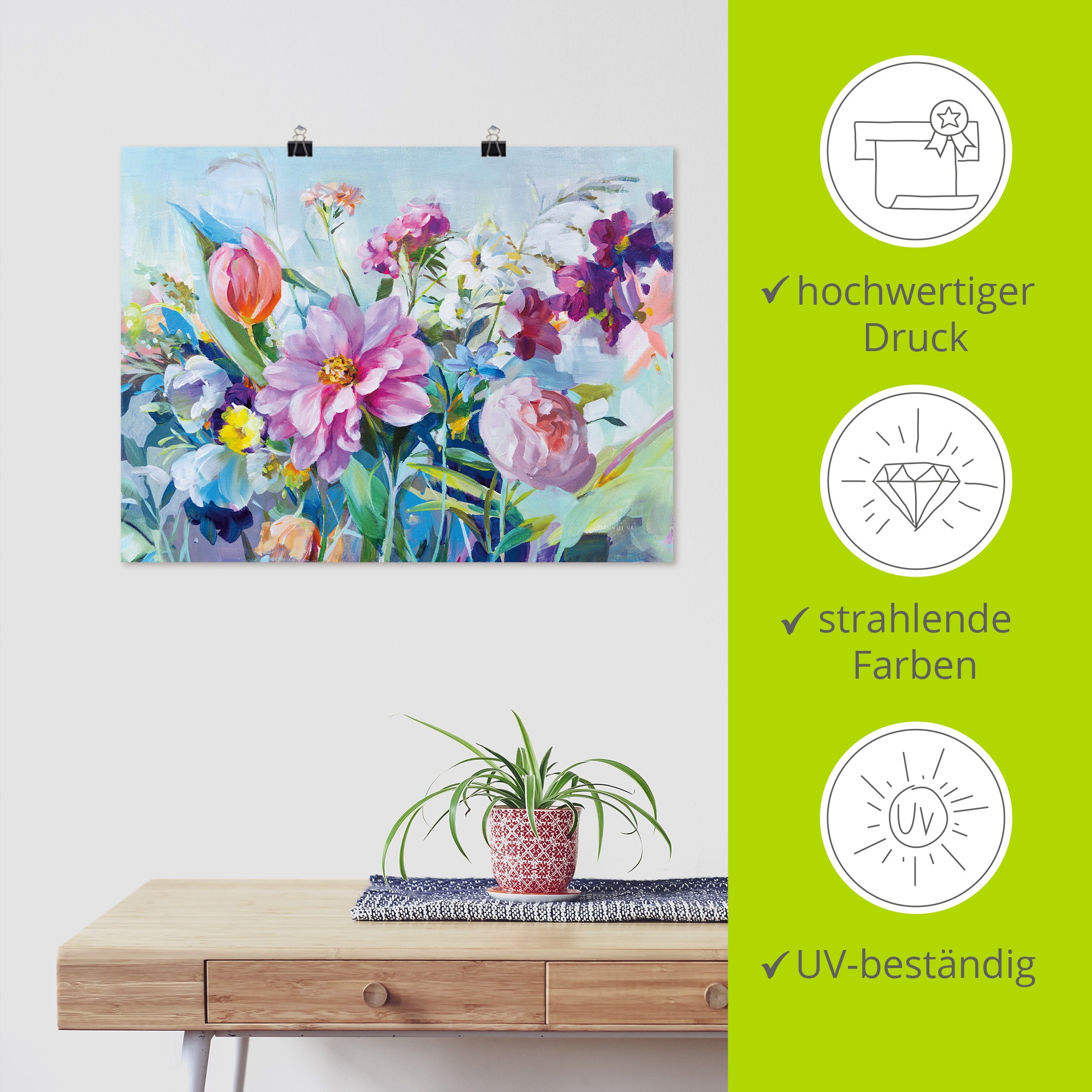 ARTLAND High Summer Garden I Affiche Murale Multicolore 120x90cm 2