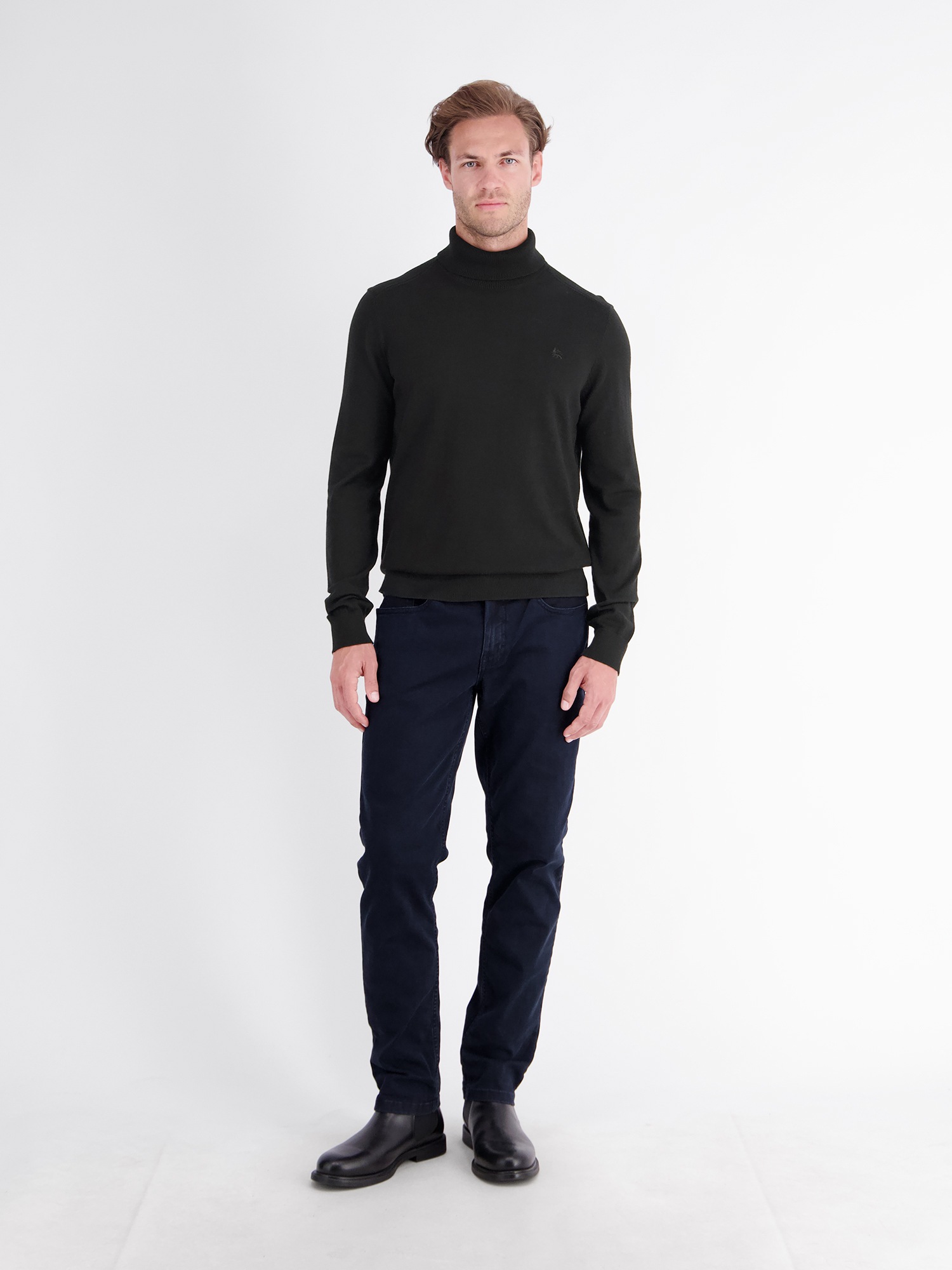 LERROS Rollkragenpullover »Eleganter Strickpullover mit Rollkragen aus reiner Baumwolle«