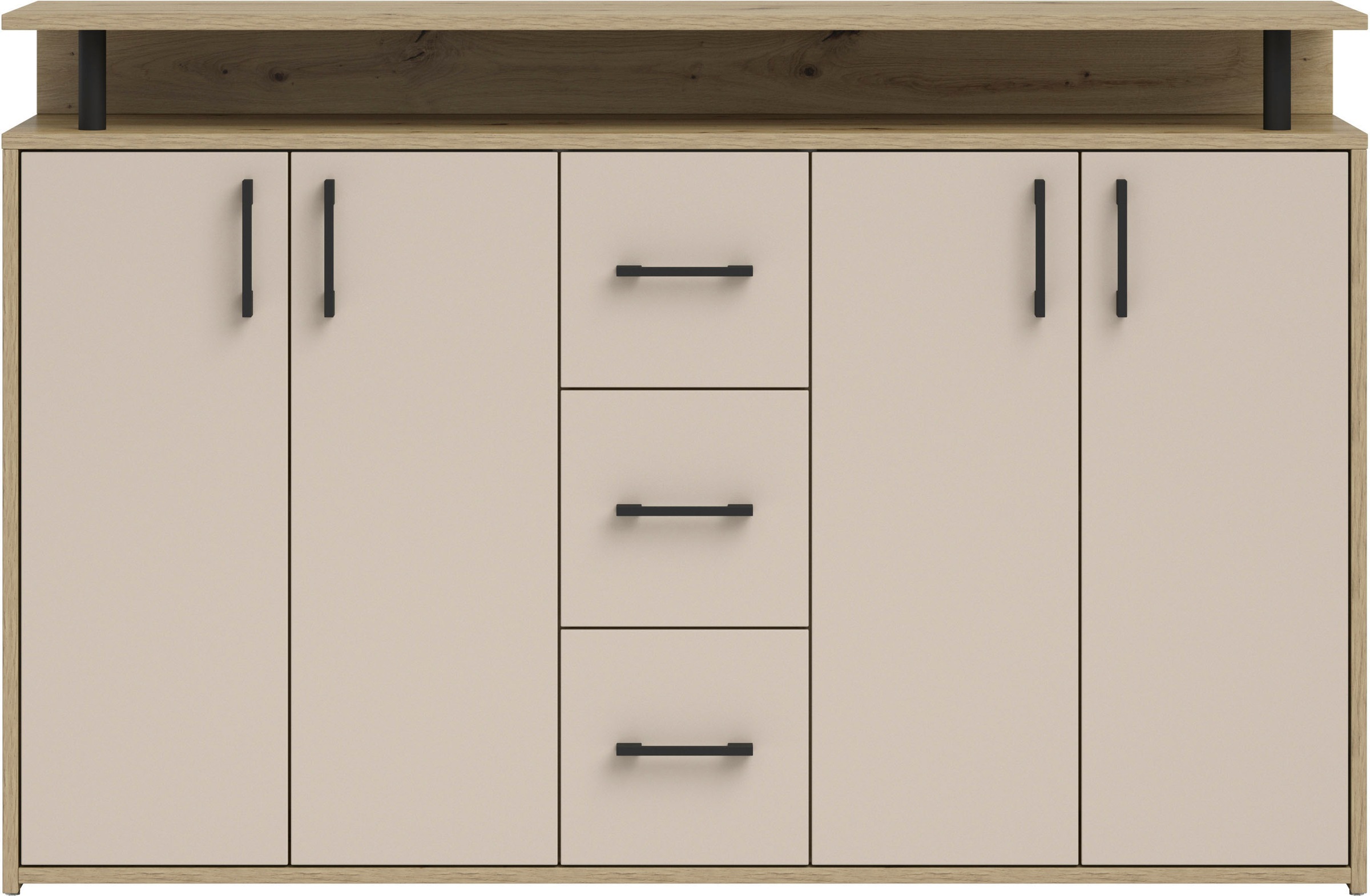 Thumbnail - HBZ Sideboard "Drivno Sideboard, B/H/T 139x90x34 cm" Breite 139cm, Kugelauszug, Einlegeböden verstellbar, 3 Schubkästen