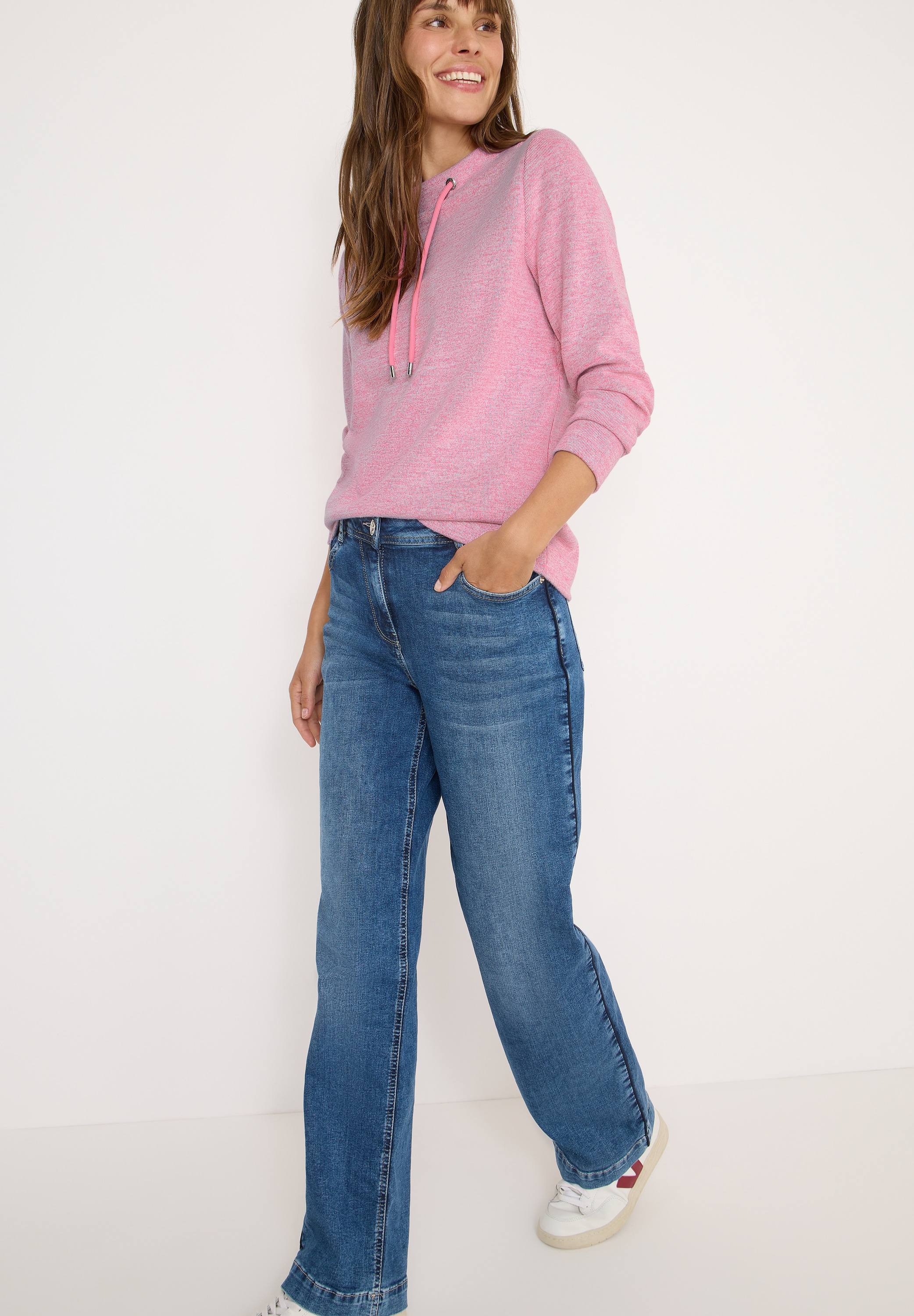 Cecil Rundhalspullover Funnelneck mit Tunnelzug