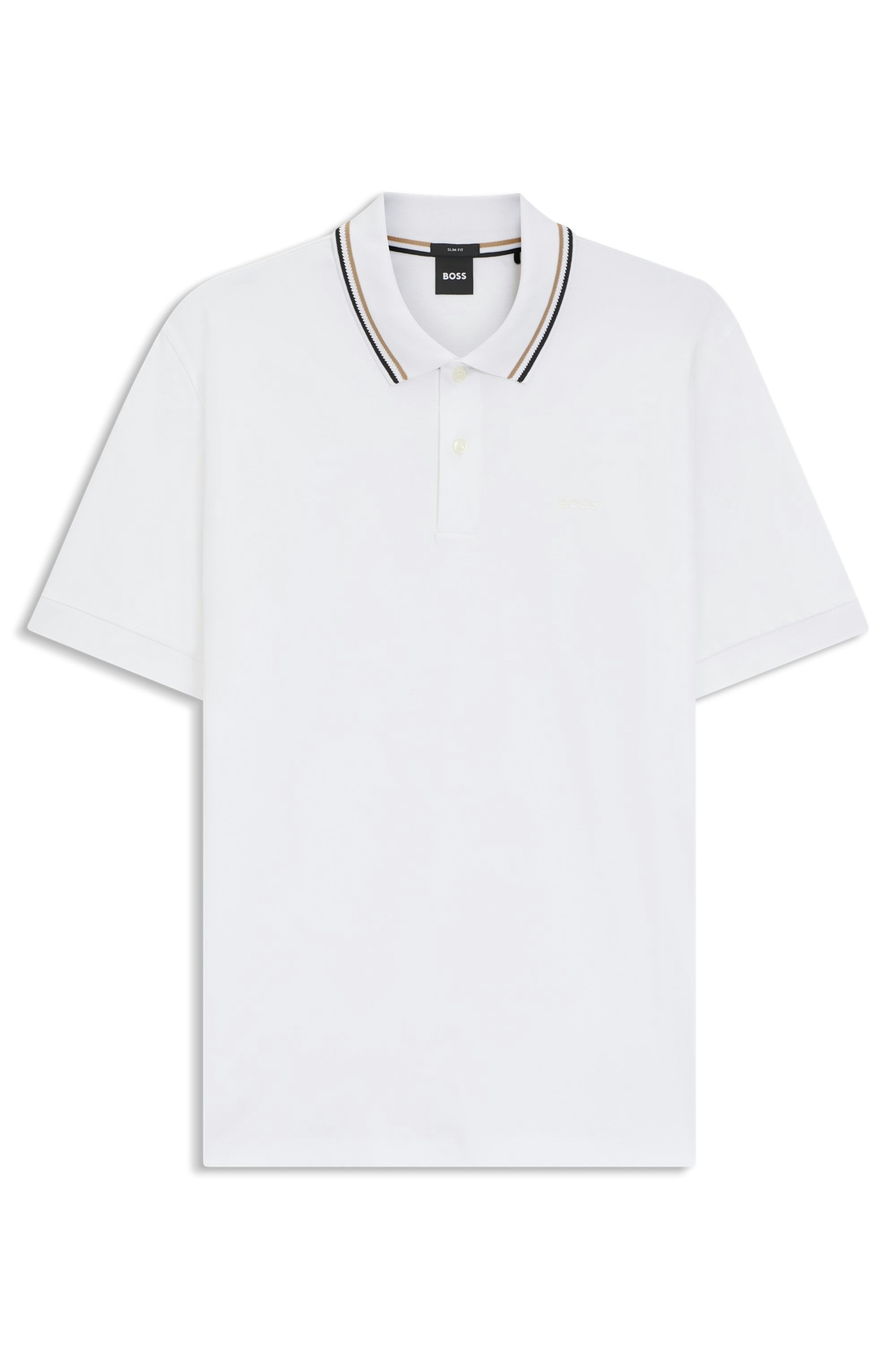 BOSS Poloshirt "Penrose 38" aus Baumwolle mit gestreiftem Kragen, slim fit günstig online kaufen