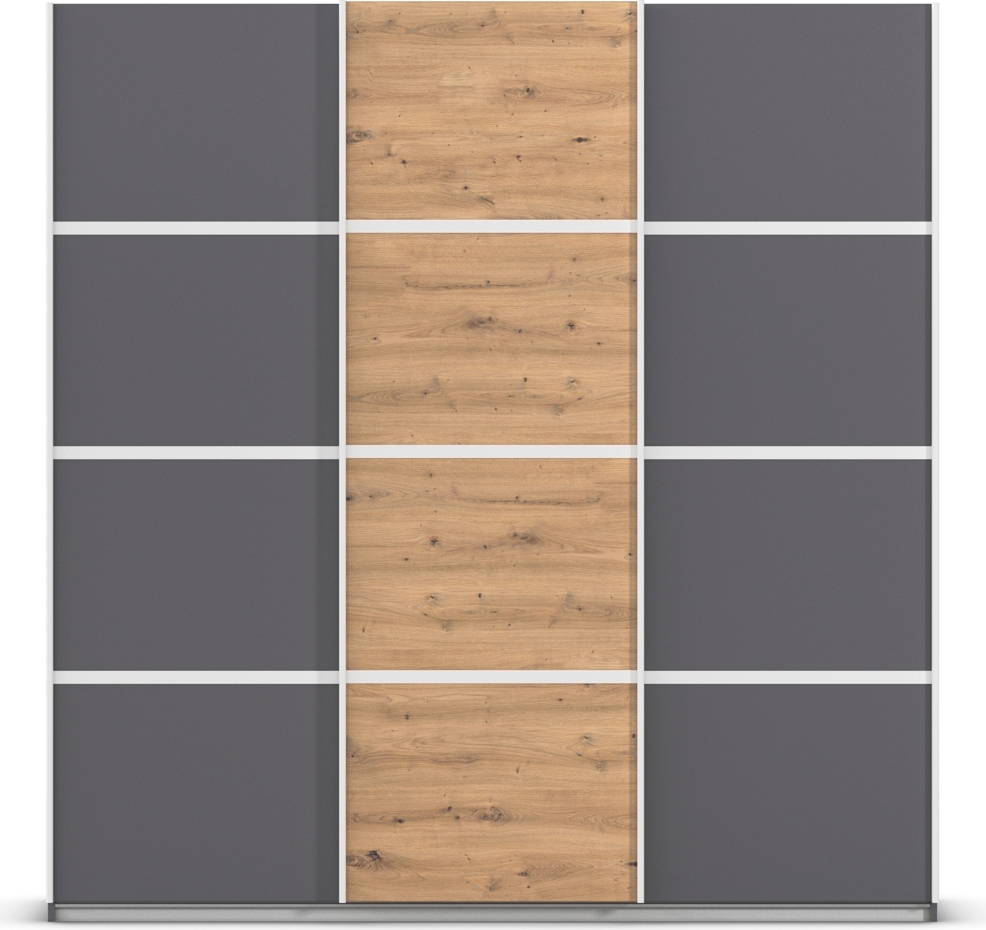 rauch Kleiderschrank »Schwebetürenschrank OTTO´s Choice Garderobe Schrank TOP ANGEBOT Avola«, (in 3 verschiedenen Ausstattungen BASIC/CLASSIC/PREMIUM), mit eleganten Zierleisten in Chrom, Schwarz oder Weiß MADE IN GERMANY