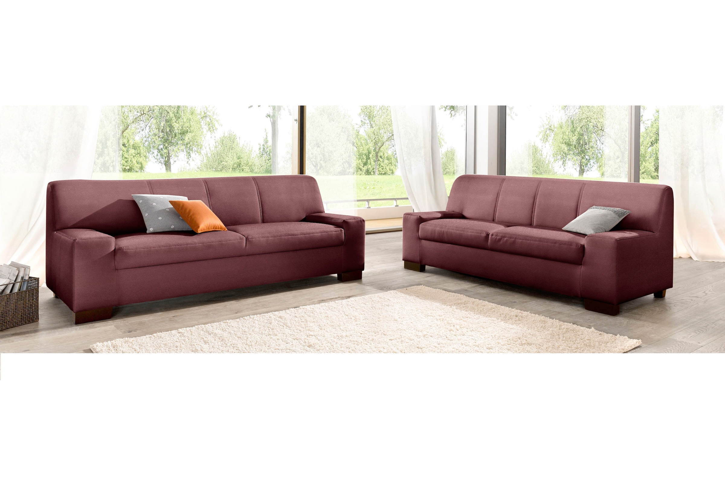 DOMO collection Polstergarnitur "Norma Top,elegant und modern, flache Armle günstig online kaufen