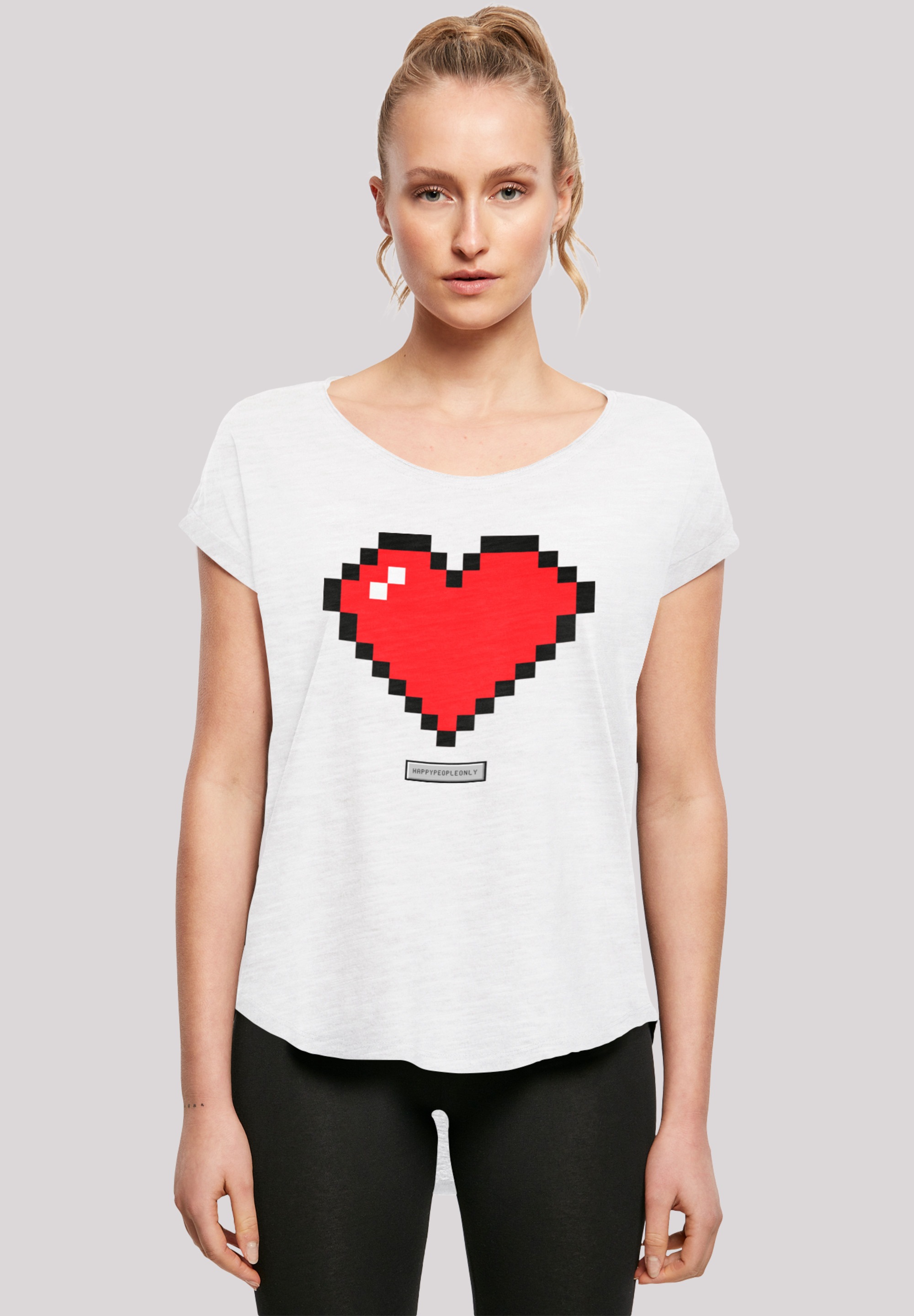 T-Shirt »Pixel Herz Good Vibes Happy People«, Print
