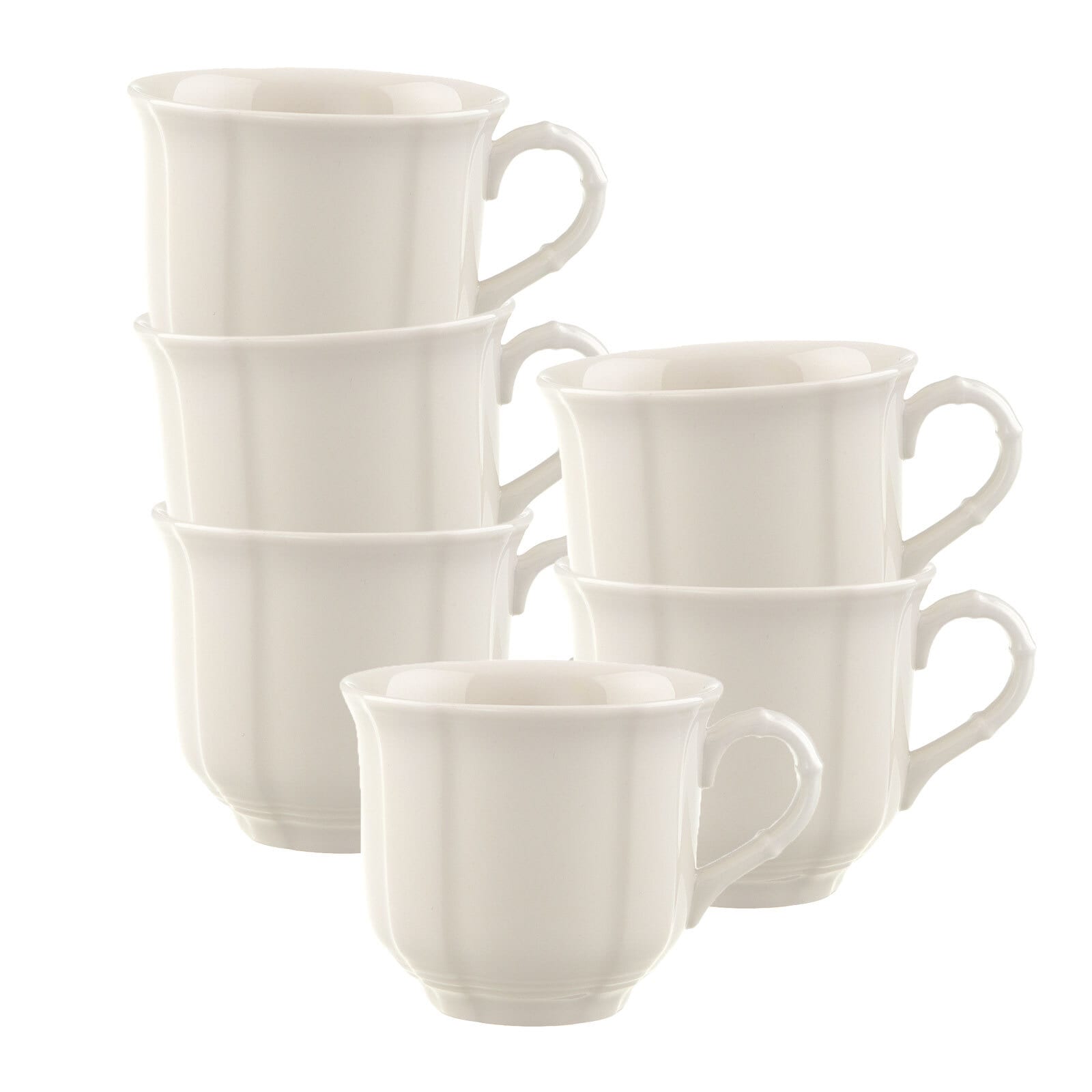 Villeroy & Boch Tasse "Kaffeetassen Manoir 120 ml 6er Set weiß" günstig online kaufen
