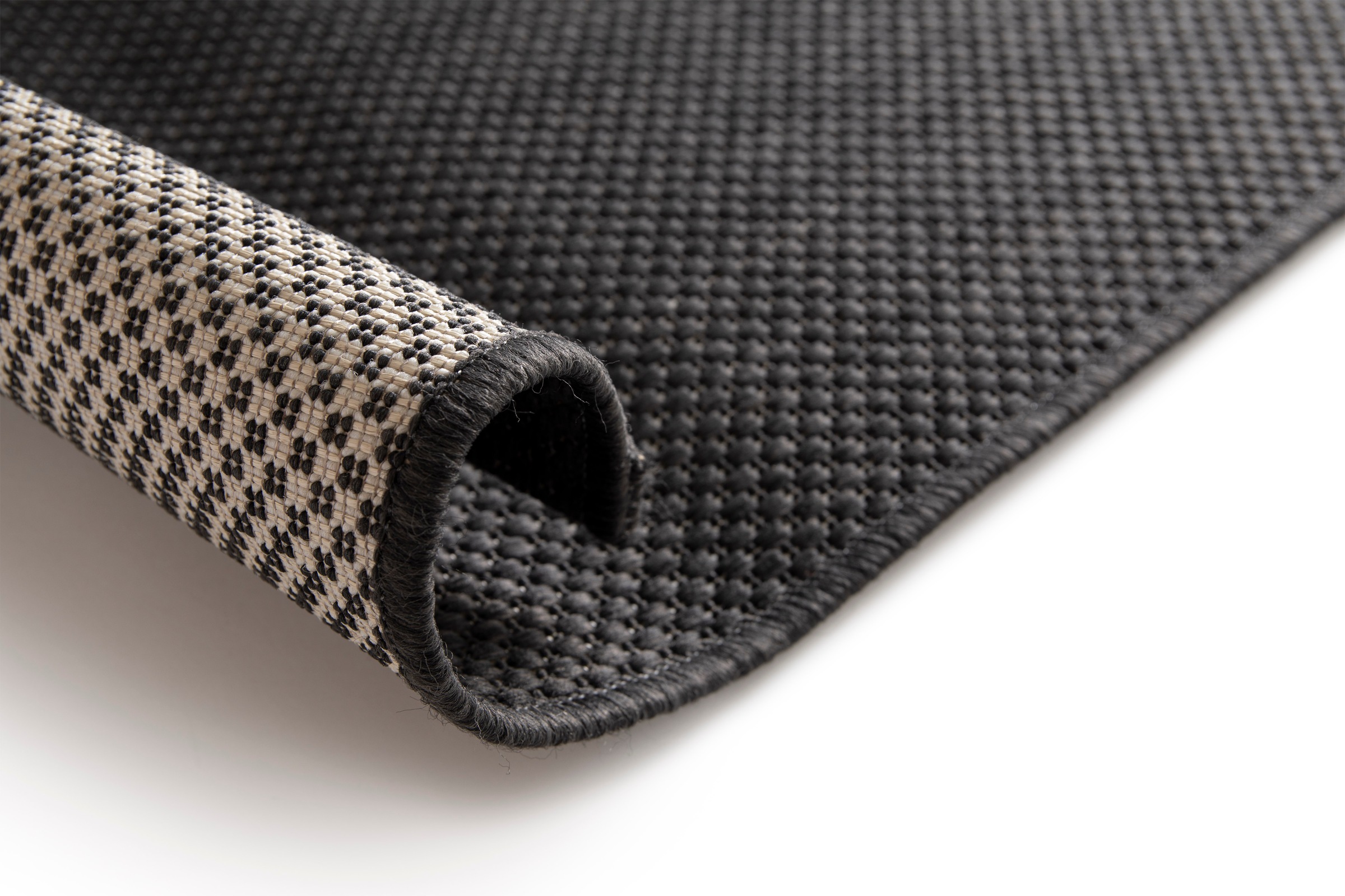Primaflor-Ideen in Textil Teppich »Outdoorteppich ELDORADO Nero«, rechteckig, 4 mm Höhe, Flachgewebe, meliert, In- und Outdoor geeignet, wasserfest