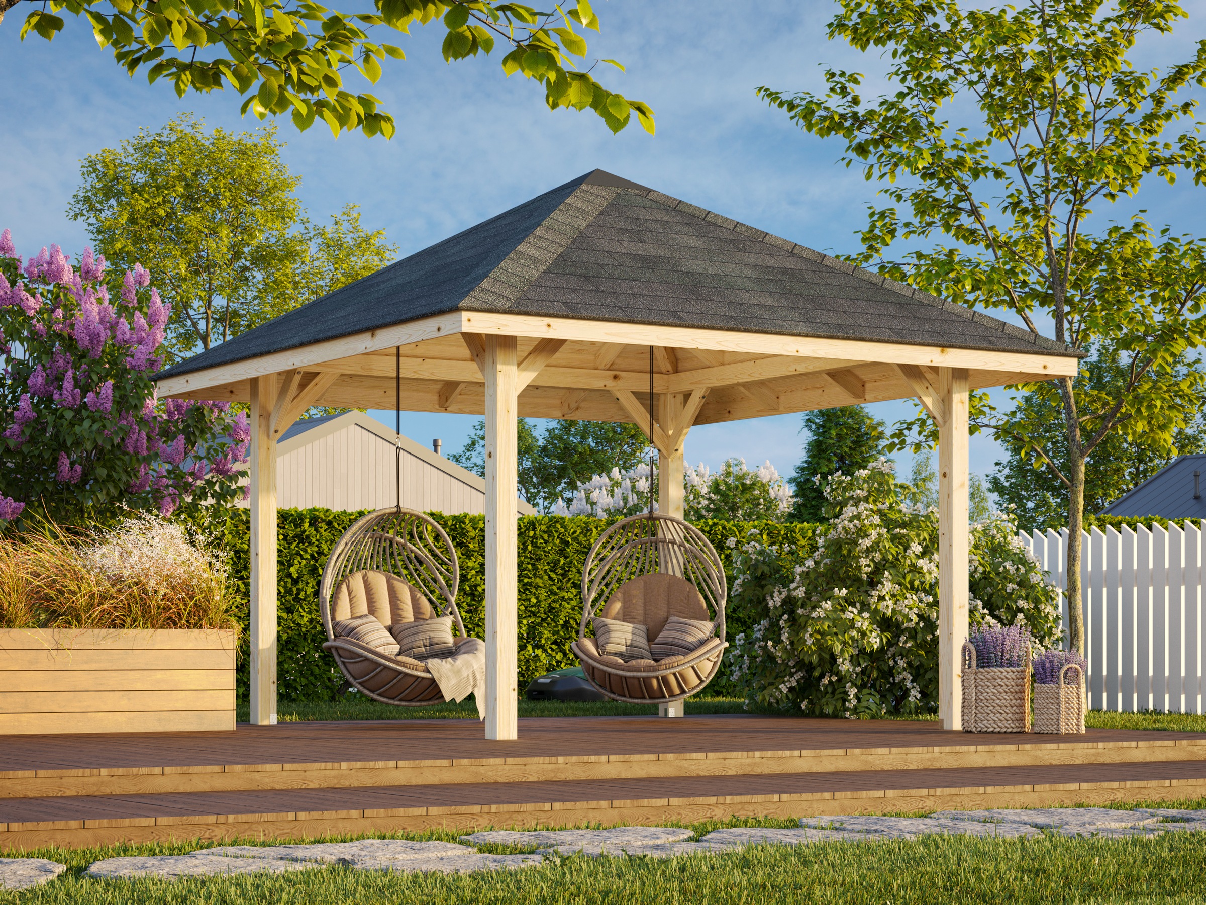 Palmako Holzpavillon »Bianca 8,3 m²« BxTxH: 384x384x319 cm