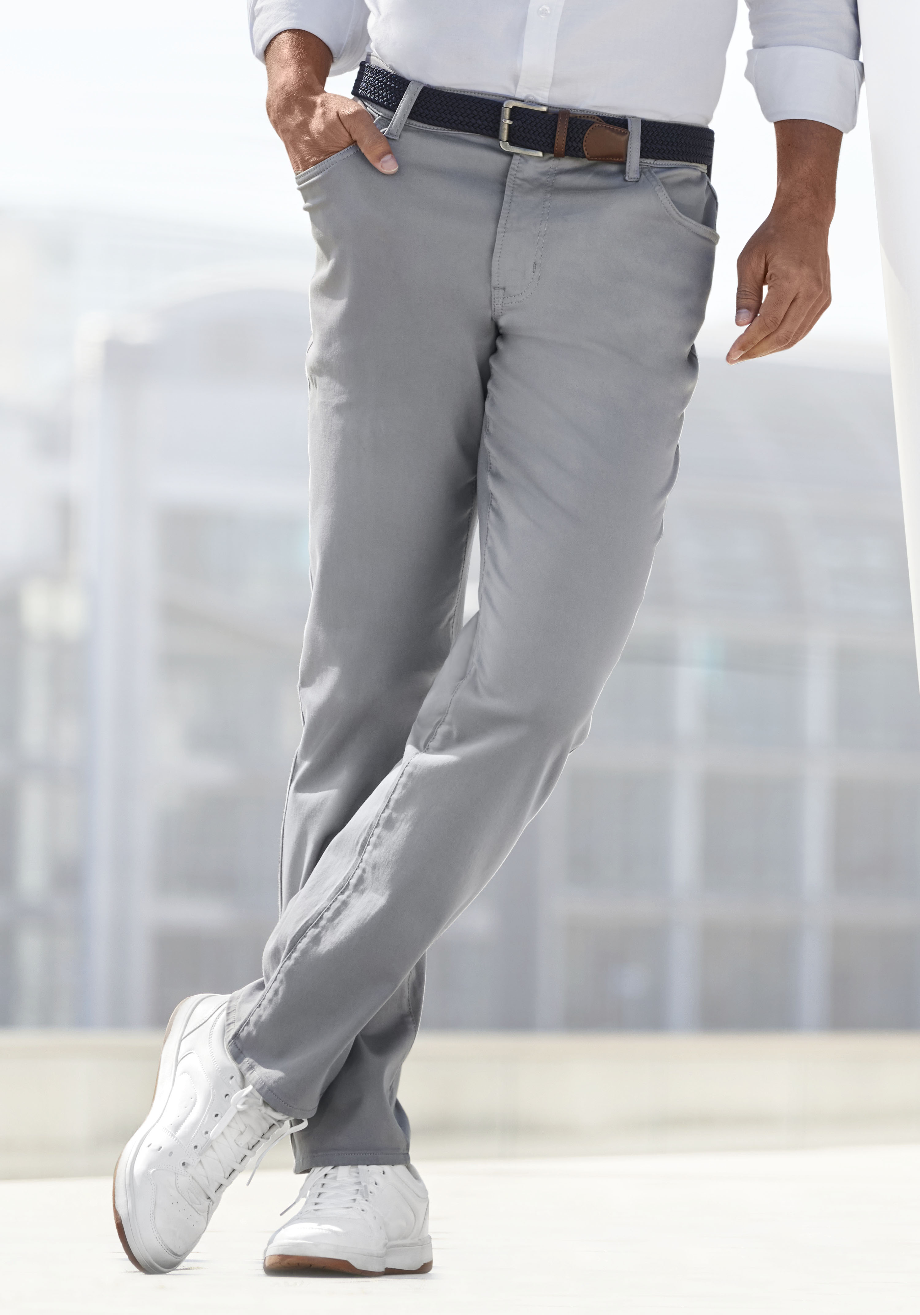 John Devin Stretch-Hose ", 5-Pocket-Hose, regular-fit" Chinohose aus elastischer Baumwoll-Qualität, in 2 Längen: 32 & 34