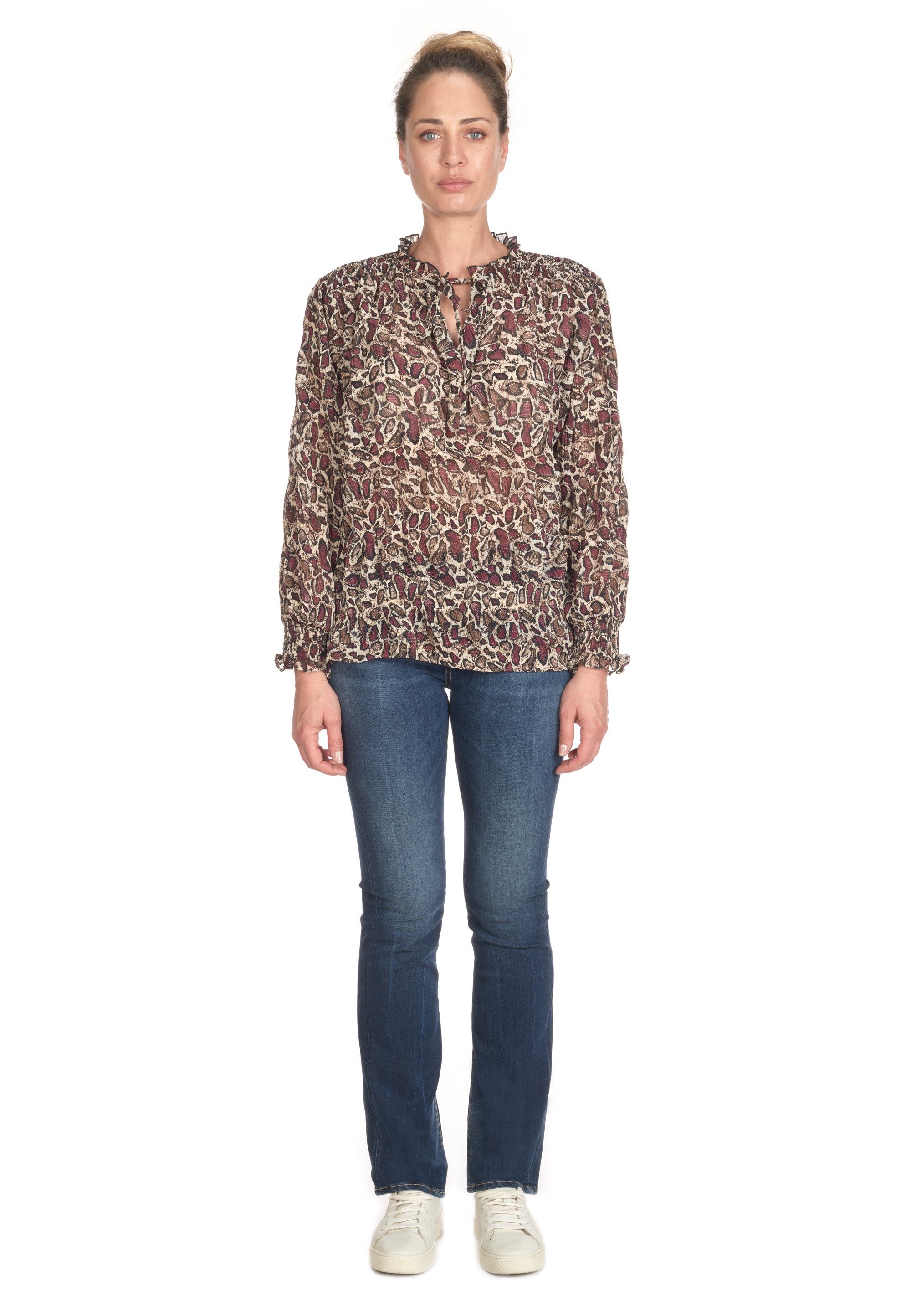Le Temps Des Cerises Klassische Bluse »JANEK«, mit stylischem Animal-Print
