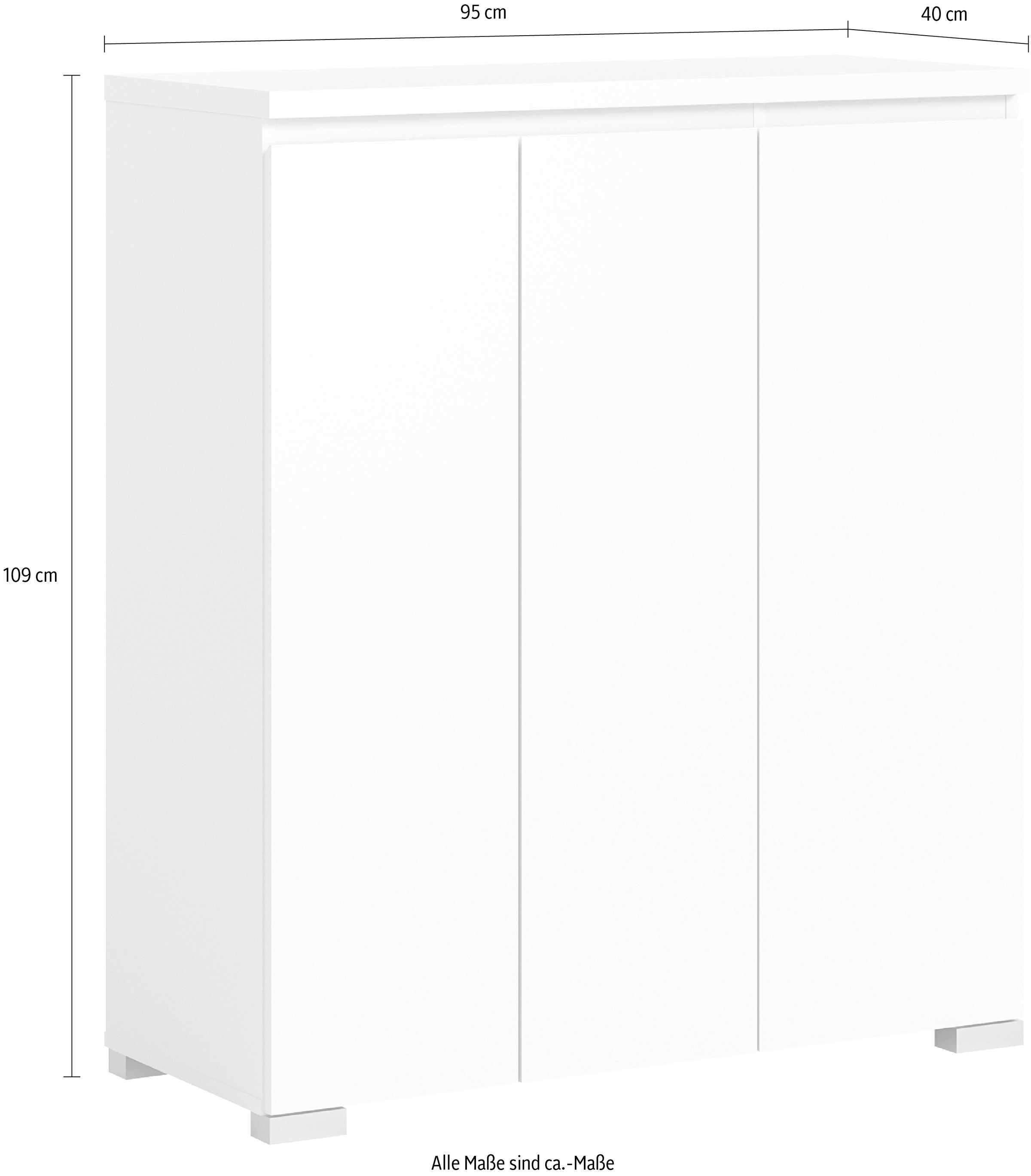 INOSIGN Schuhschrank »Skoskap, Tiefe 40 cm, 3 Türen, 10 Fächer, 8 Einlegeböden«, Platz für ca. 17 Schuhpaare, Kommode, Schuhkommode, Schuhregal