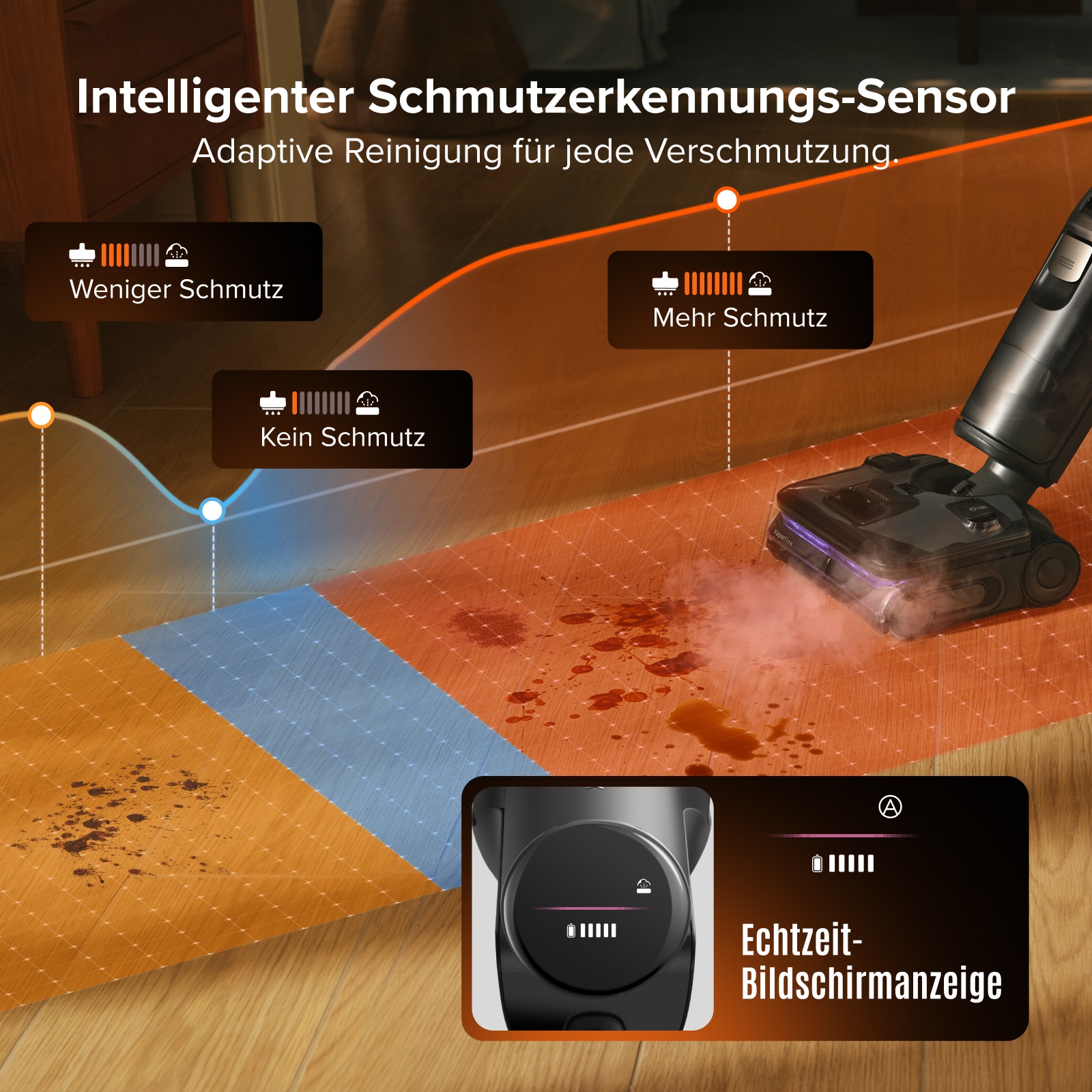 Roborock Nass-Trocken-Sauger »F25 Steam Dampfreiniger mit 25.000 Pa Saugleistung« Steam-Modus, 95 °C Selbstreinigung und 95 °C Trocknung