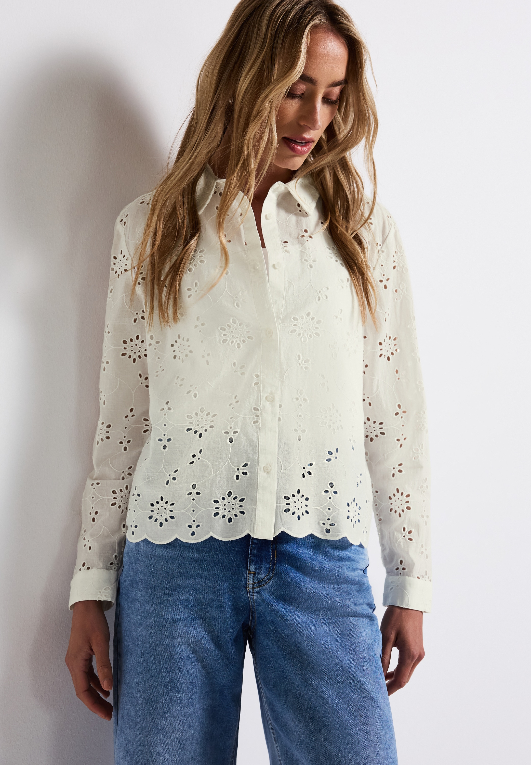 STREET ONE Hemdbluse, mit Lochstickerei