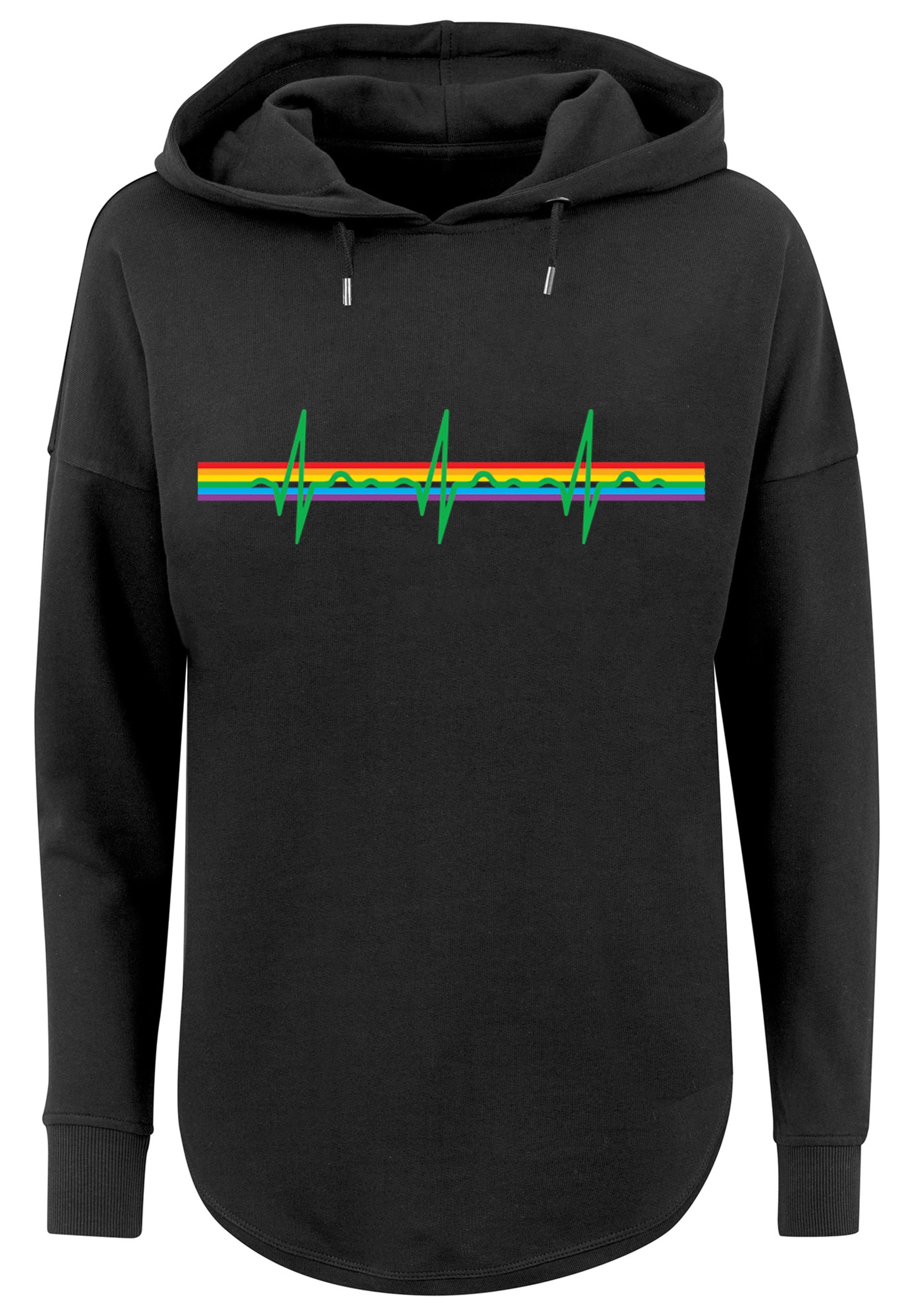 F4NT4STIC Kapuzenpullover »Pink Floyd Prisma Regenbogen Rock Band Herzschlag«, Print