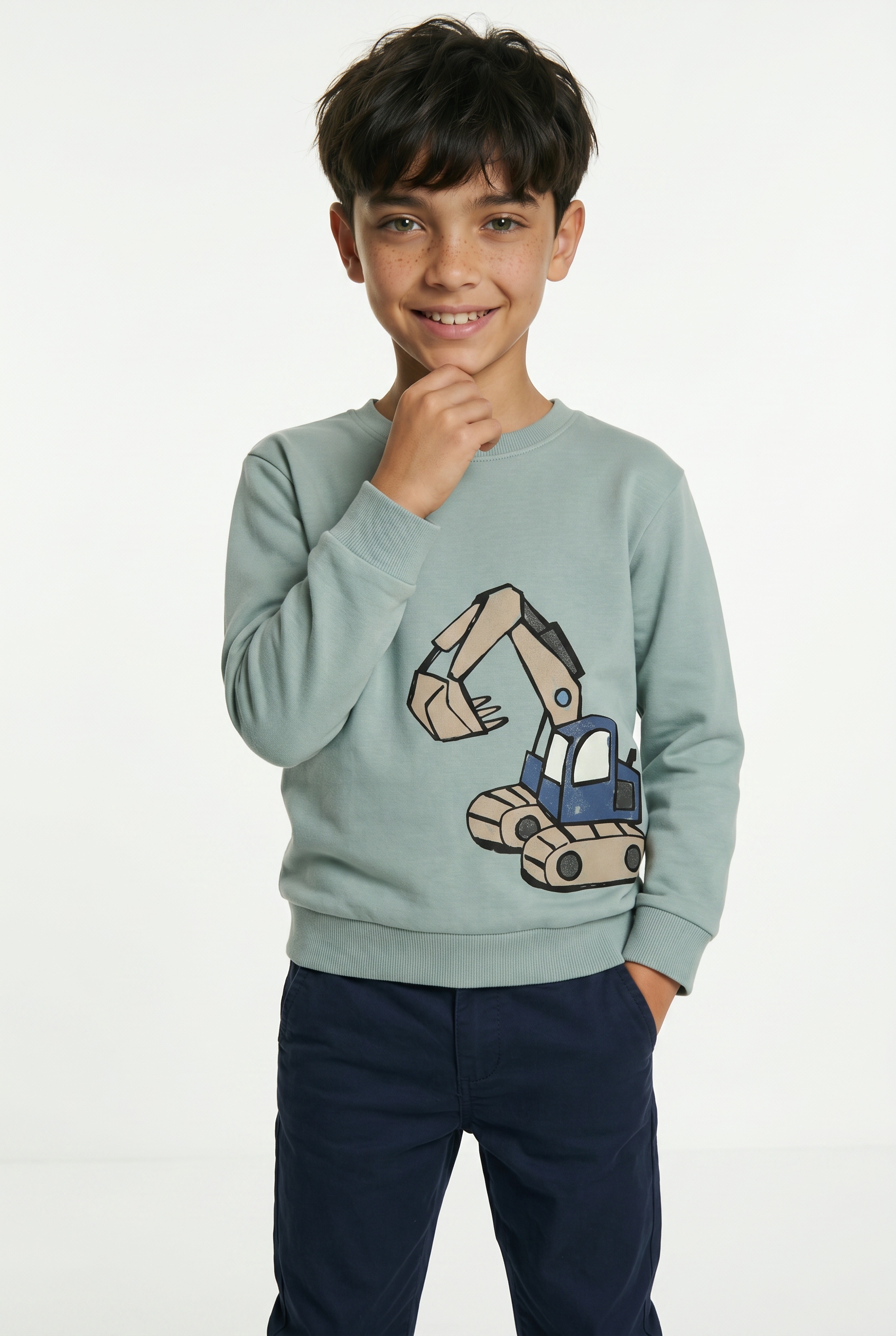 Name It Sweatshirt "NMMKARK LS NREG SWEAT UNB BOX", Baumwollmischung, regular fit