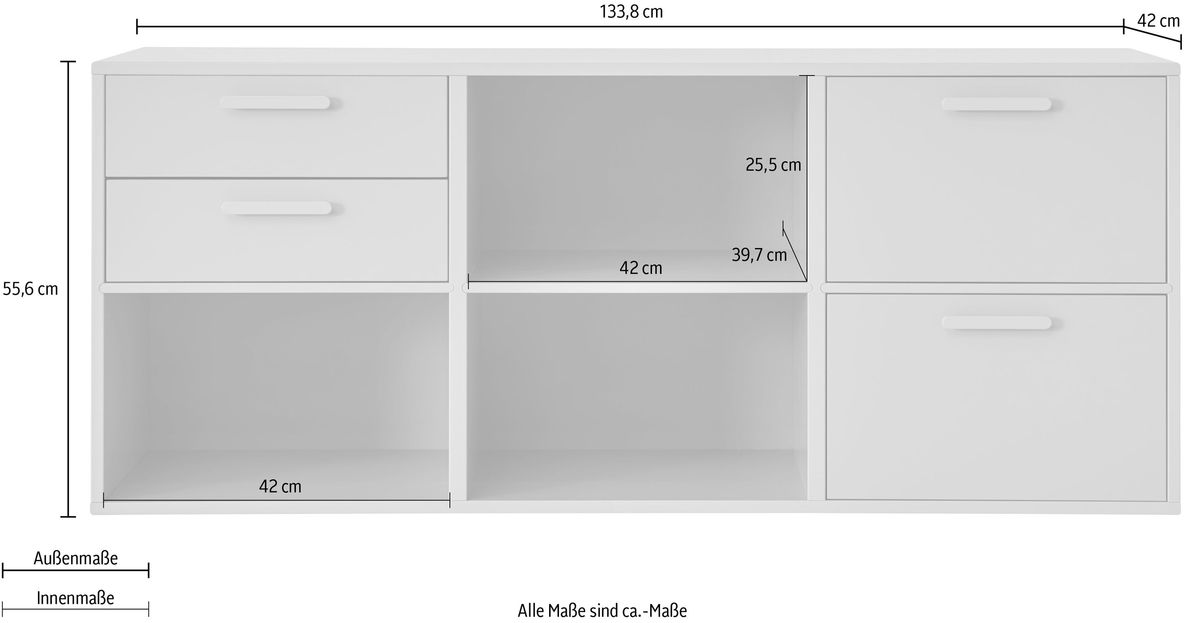 2 Hammel«, by 133,8 Breite mit Schubladen Hammel Möbelserie 2 Furniture | Türen, cm, flexible BAUR »Keep Sideboard und