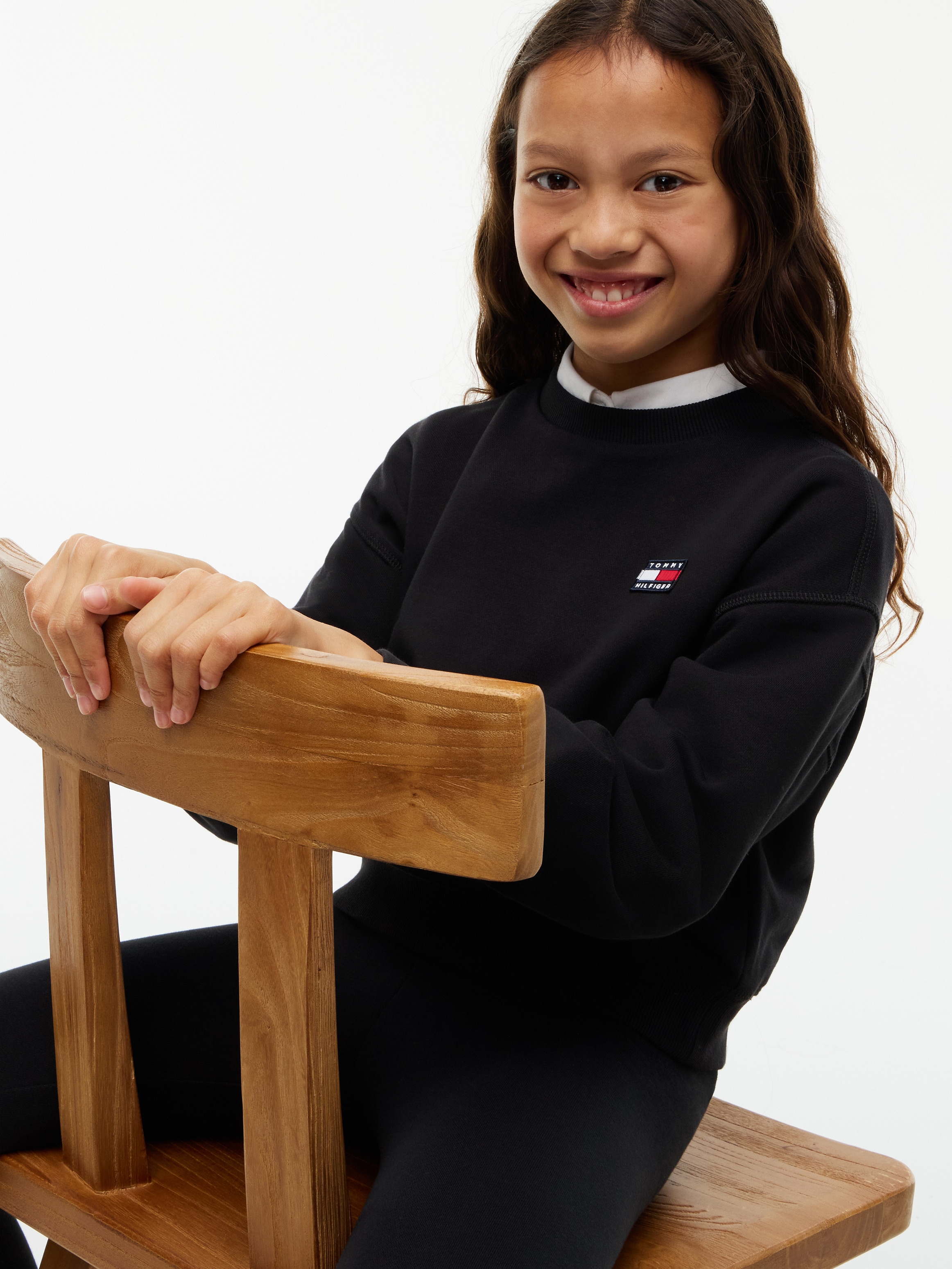 Tommy Hilfiger Shirt & Leggings "HERITAGE CREW NECK + LEGGINGS" Set, 2 Sweatqualität, Regular Fit, reine Baumwolle, Kinder bis 16 Jahre
