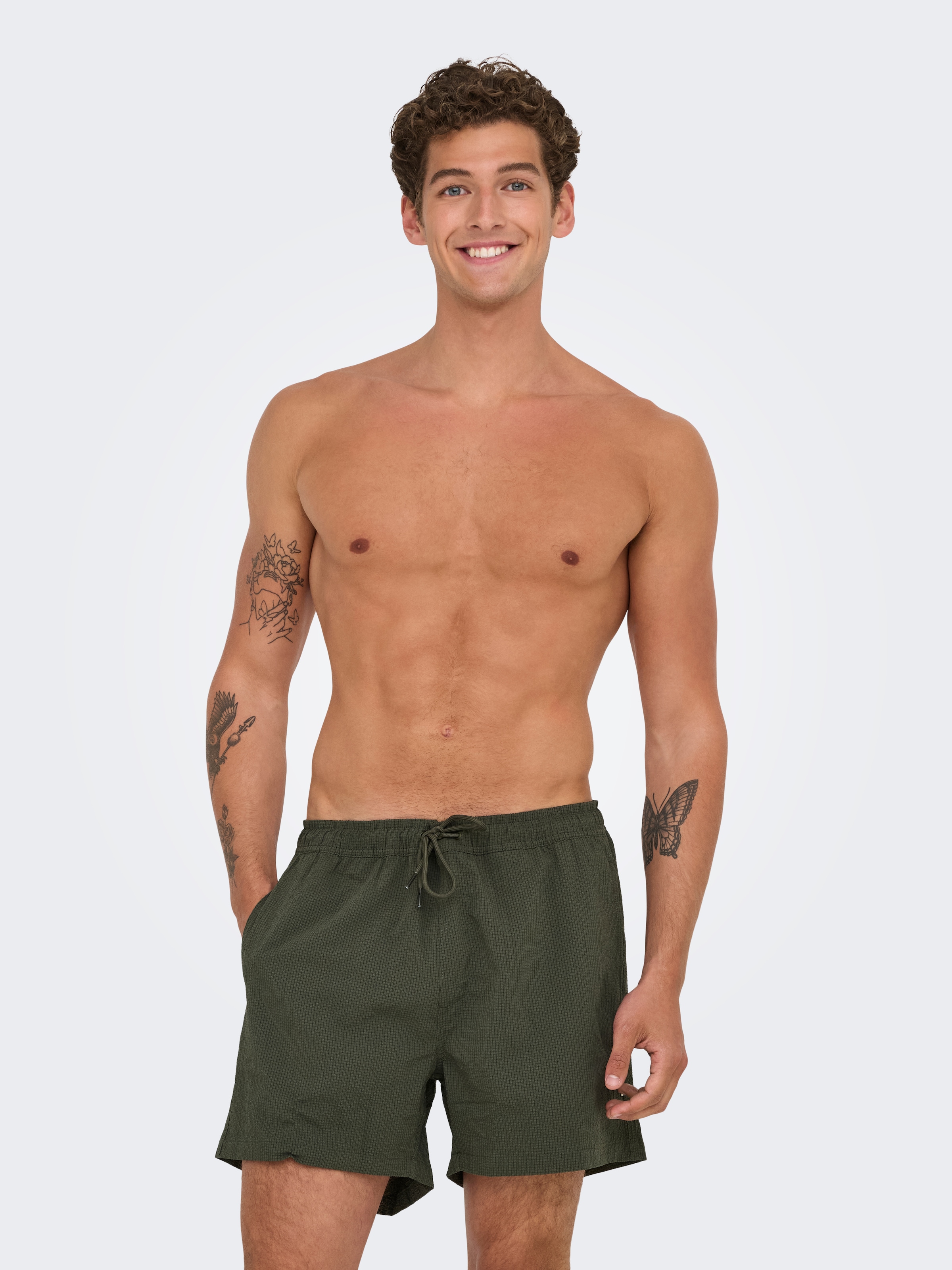 ONLY & SONS Badeshorts »ONSTED LIFE SOLID SEERSUCKER SWIM NOOS«