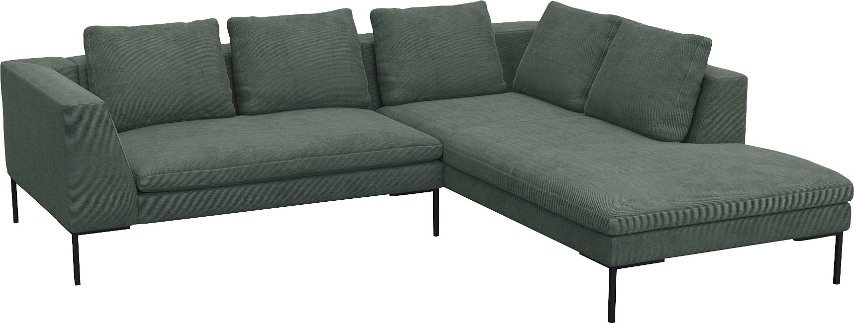 FLEXLUX Ecksofa »Loano, superbequemer Sitzkomfort durch Kaltschaum im Sitz, L-Form«, modernes Sofa, frei im Raum stellbar, lose Kissen, hoher Fuß
