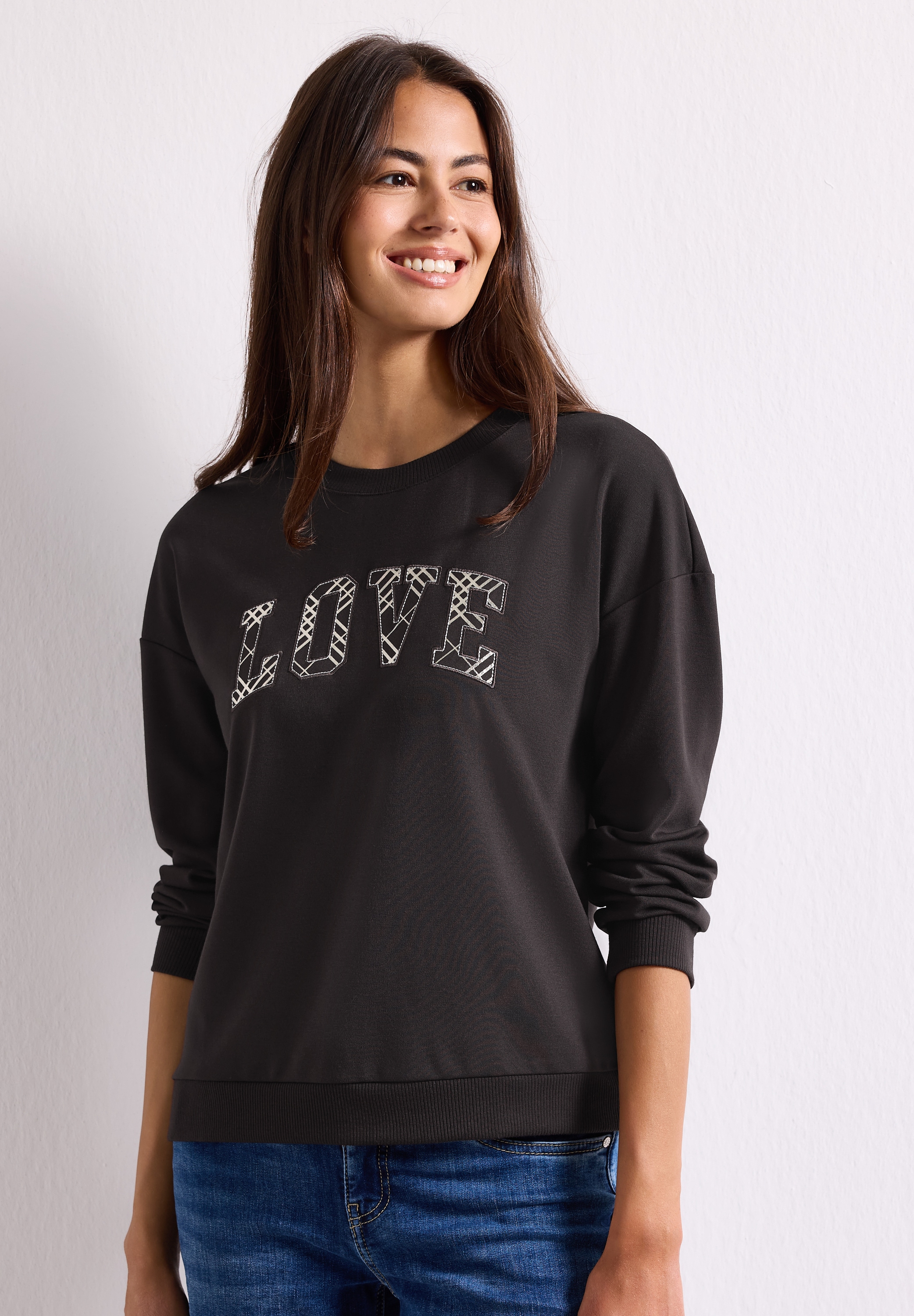 STREET ONE Langarmshirt aus softem Materialmix