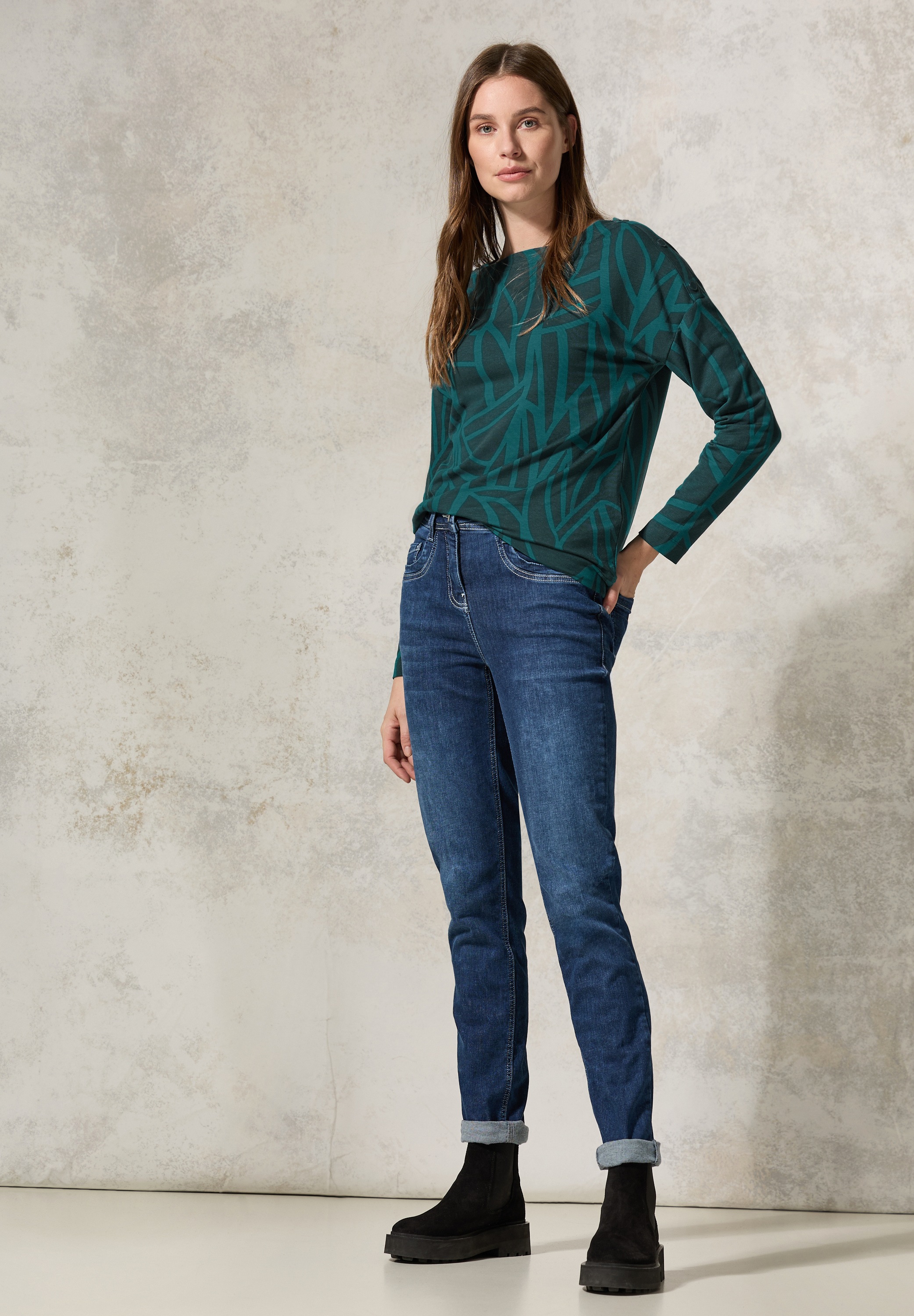 Cecil Langarmshirt, mit grafischem Muster