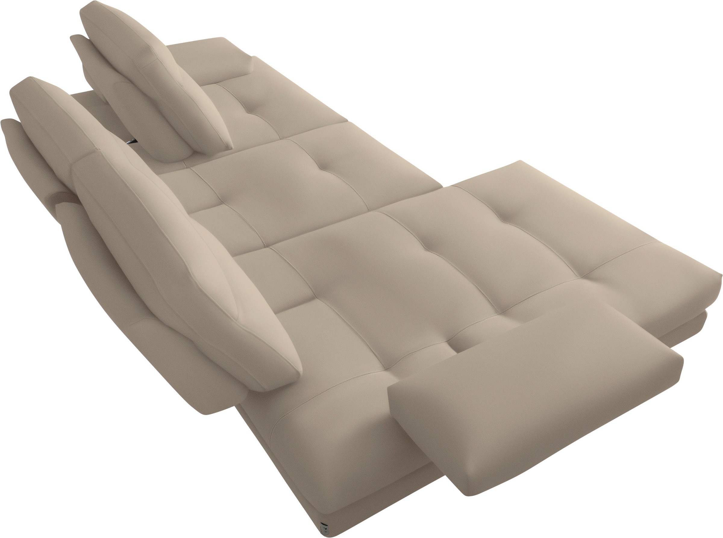 CALIA ITALIA Ecksofa »Toby Wing, L-Form, Designsofa mit sensationellem Sitzkomfort«, inklusive Sitztiefenverstellung, Füße in chrom glänzend
