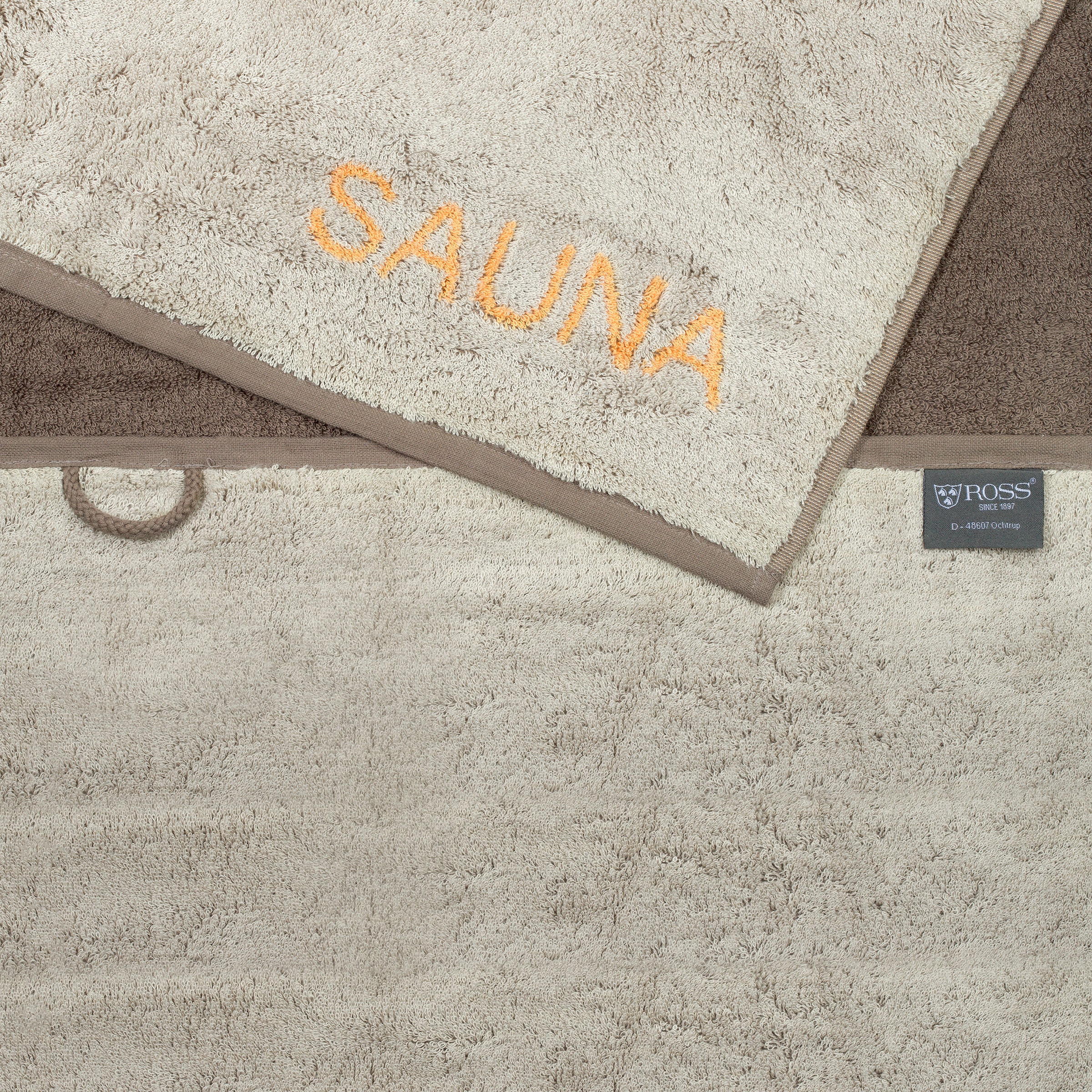 ROSS Saunatuch »breiter Querstreifen SAUNA« aus feinster Baumwolle