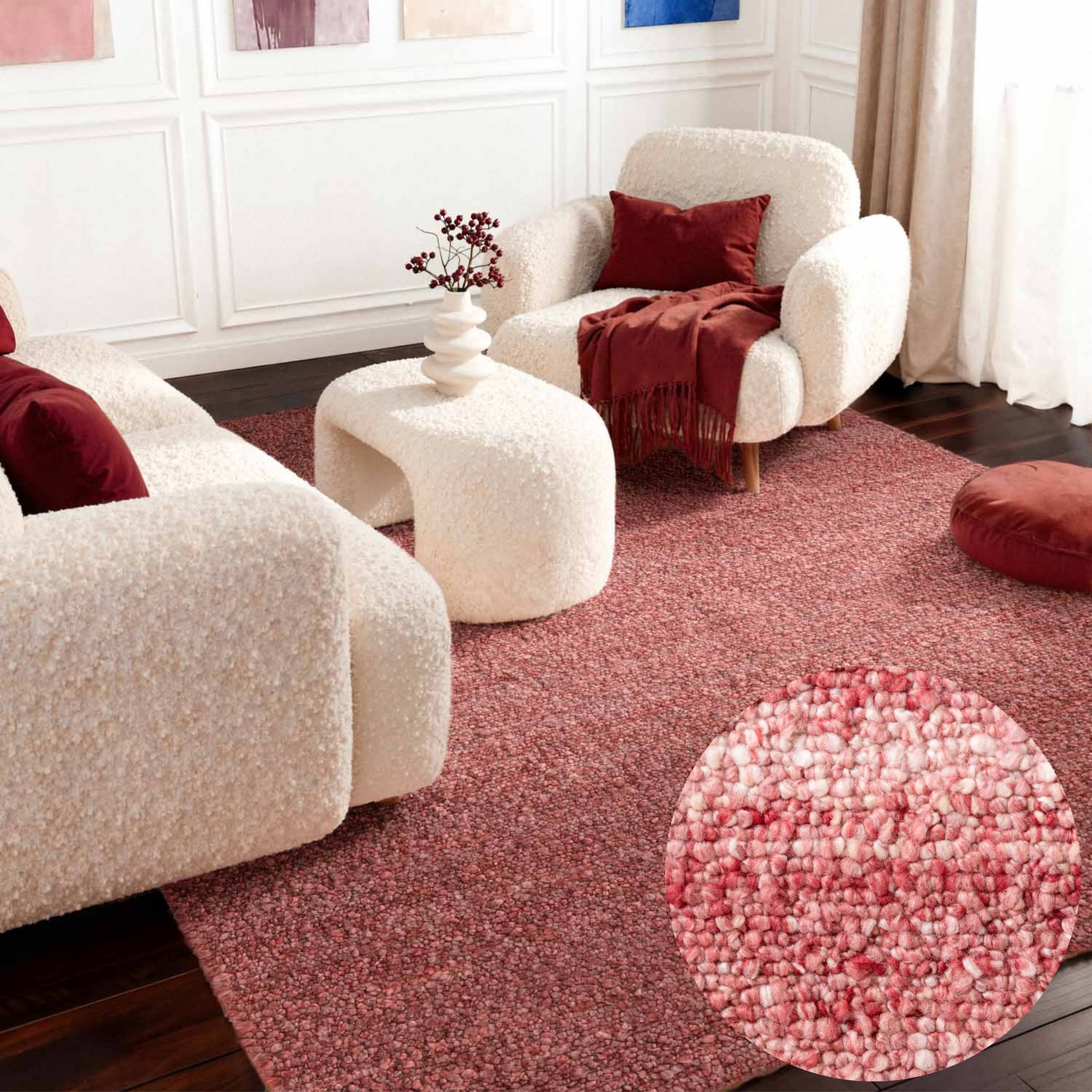 Ted Baker Teppich "Soft Bouclé Portobello, auch als Läufer" rechteckig 10 mm Höhe Woll-Optik, Bouclé Meliert, Wohnzimmer, Esszimmer, Schlafzimmer, Flur