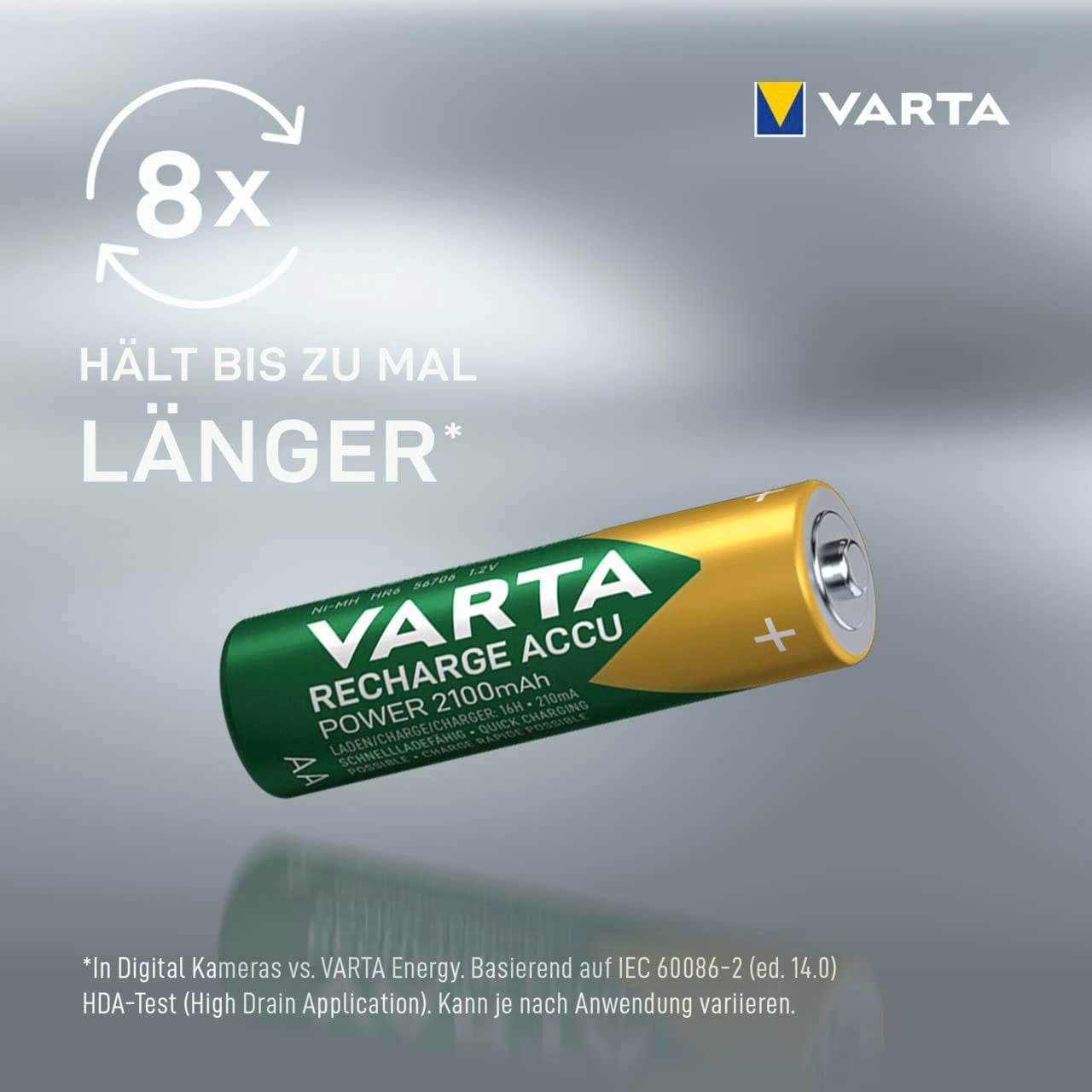 VARTA Akkupacks »Recharge Accu Recycled AA 2100 mAh«, Mignon, AA, 2100 mAh