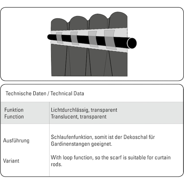 Schlaufe«, Rechnung verdeckter Muster (1 »Schal mit GARDINIA Streifen mit BAUR auf | Vorhang St.),