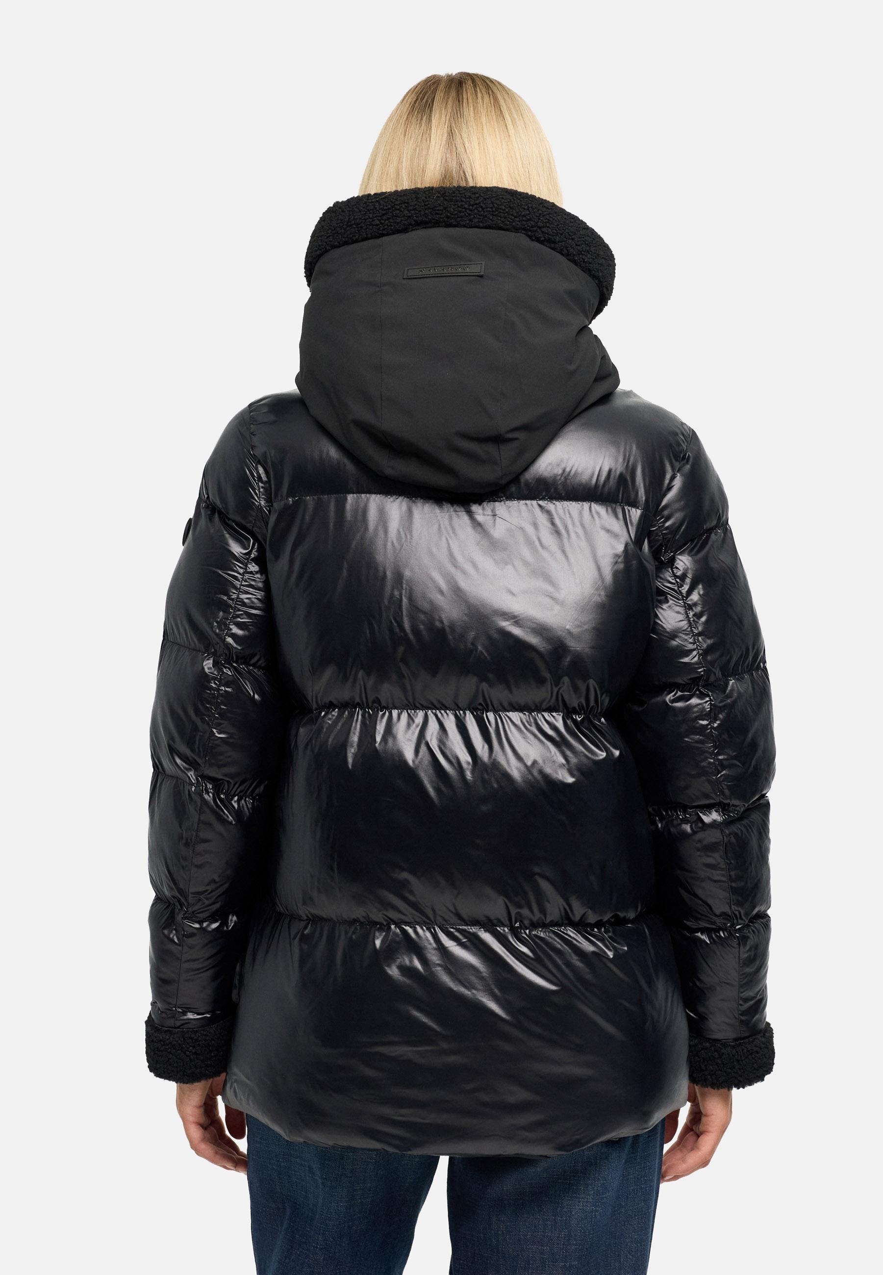 Navahoo Winterjacke »Herzschmelz 14« mit Kapuze Warme Damen Jacke mit Teddy-Kunstfell Details