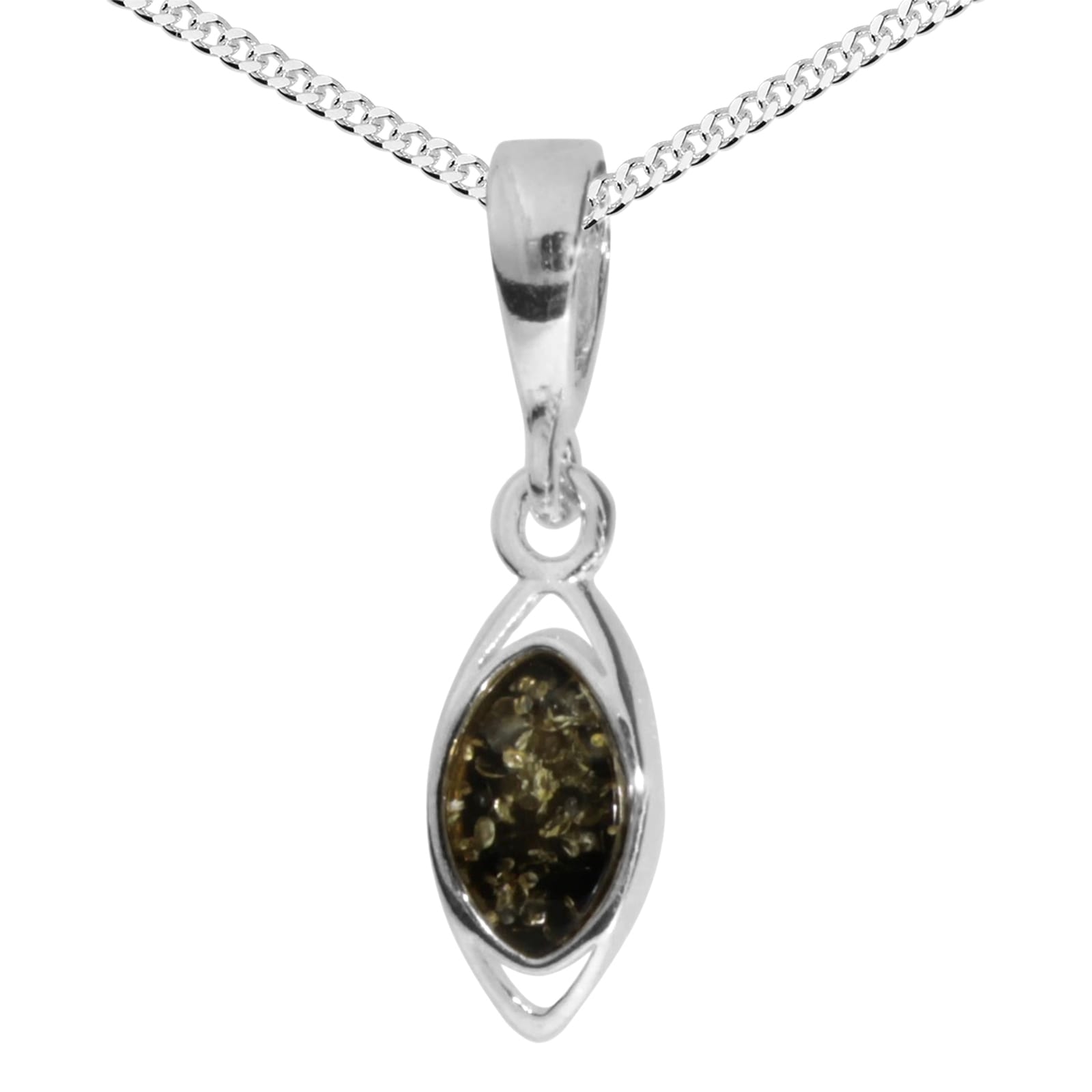 Kette mit Anhänger OSTSEE-SCHMUCK "- Telia - Silber 925/000 - Bernstein" Gr. 42, silber (silber 925, silberfarben, weiß), Schmuck_Sets, Damen, 42, Silber 925 (Sterlingsilber)