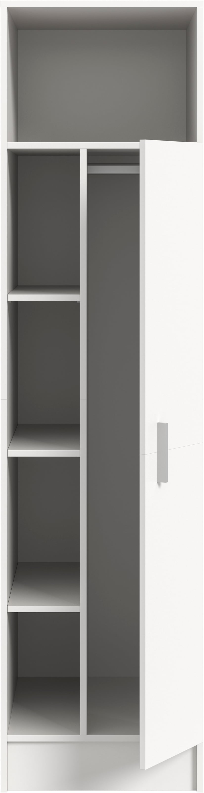 welltime Mehrzweckschrank »FALAS, TOPSELLER!, Höhe 195cm, 1 Tür, 1 Kleiderstange, 5 offene Fächer«, (1 St., in verschiedenen Farben erhältlich), Universalschrank, Wäscheschrank, Badezimmer, Hauswirtschaftsschrank