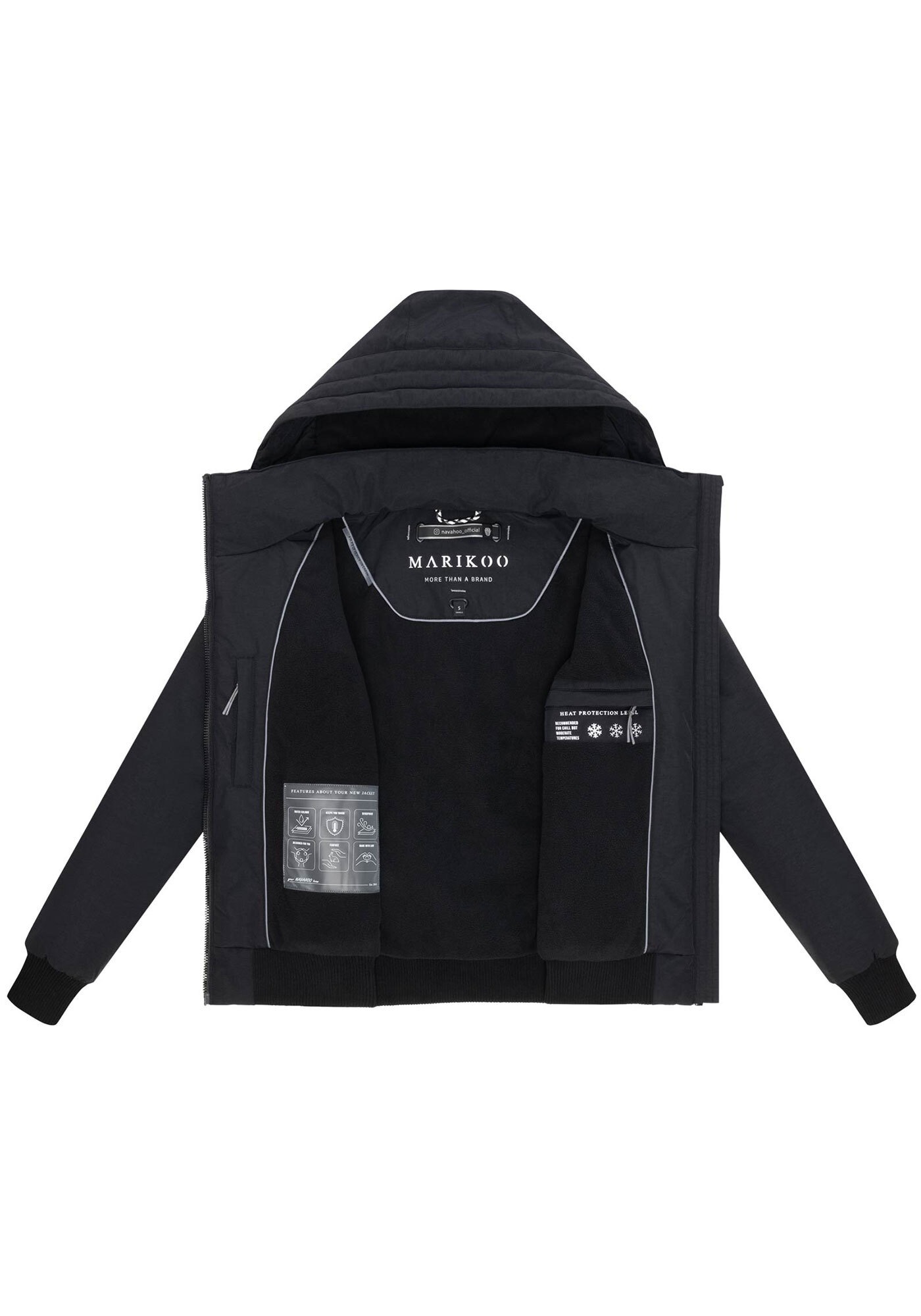 Marikoo Winterjacke »Mooni 16« Gefütterte Übergangsjacke mit Kapuze und Kordelzug