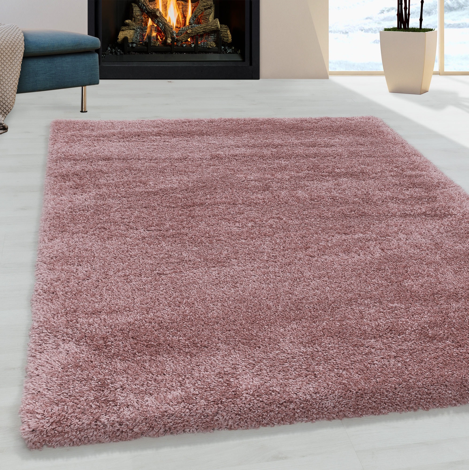 Ayyildiz Teppiche Hochflor-Teppich "FLUFFY 3500, auch als Läufer und in Rund" rechteckig 50 mm Höhe Langflor, Shaggy, uni, robust, Wohnzimmer