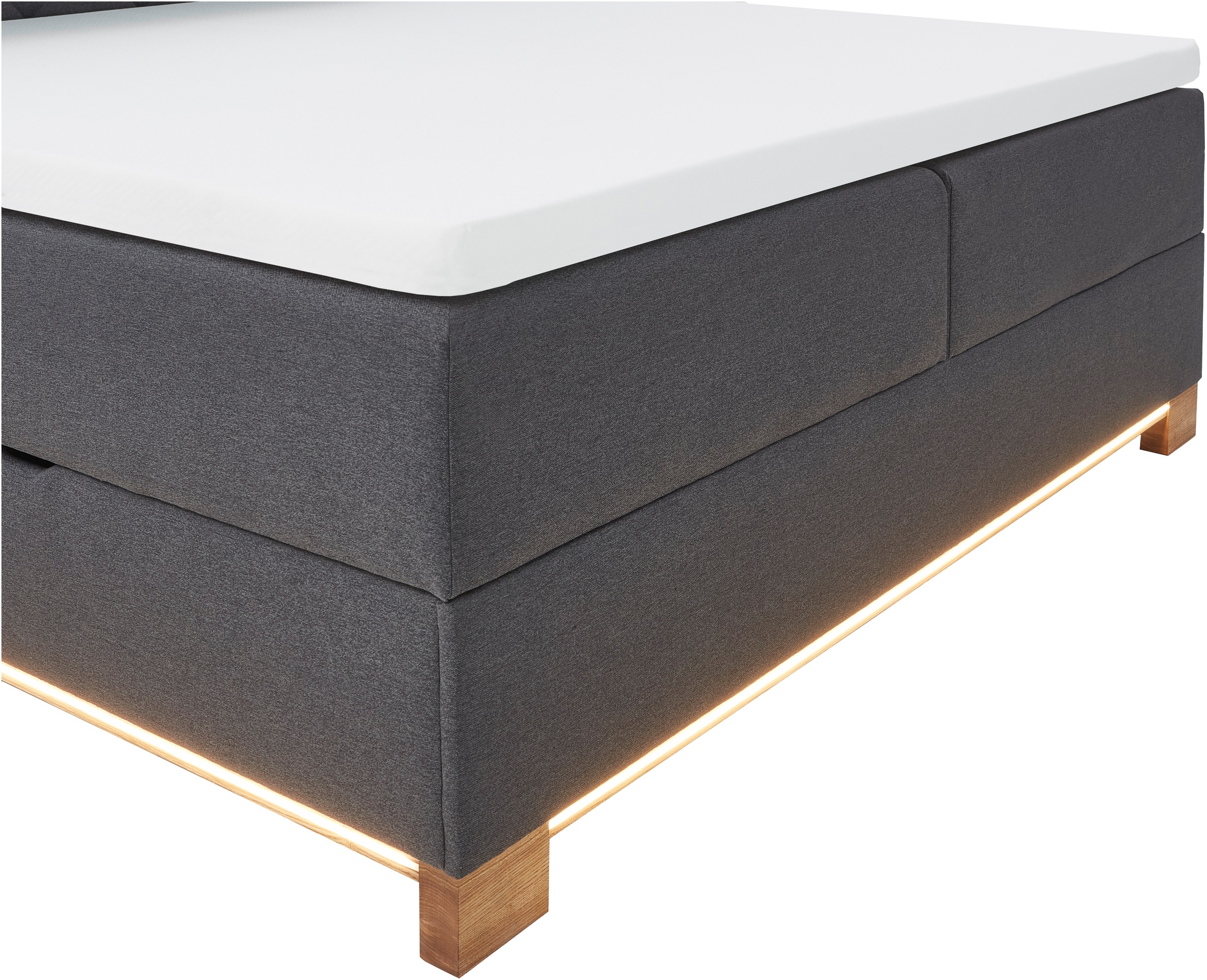 meise.möbel Boxspringbett »Messina«, inkl. Bettkasten, LED-Beleuchtung und Topper