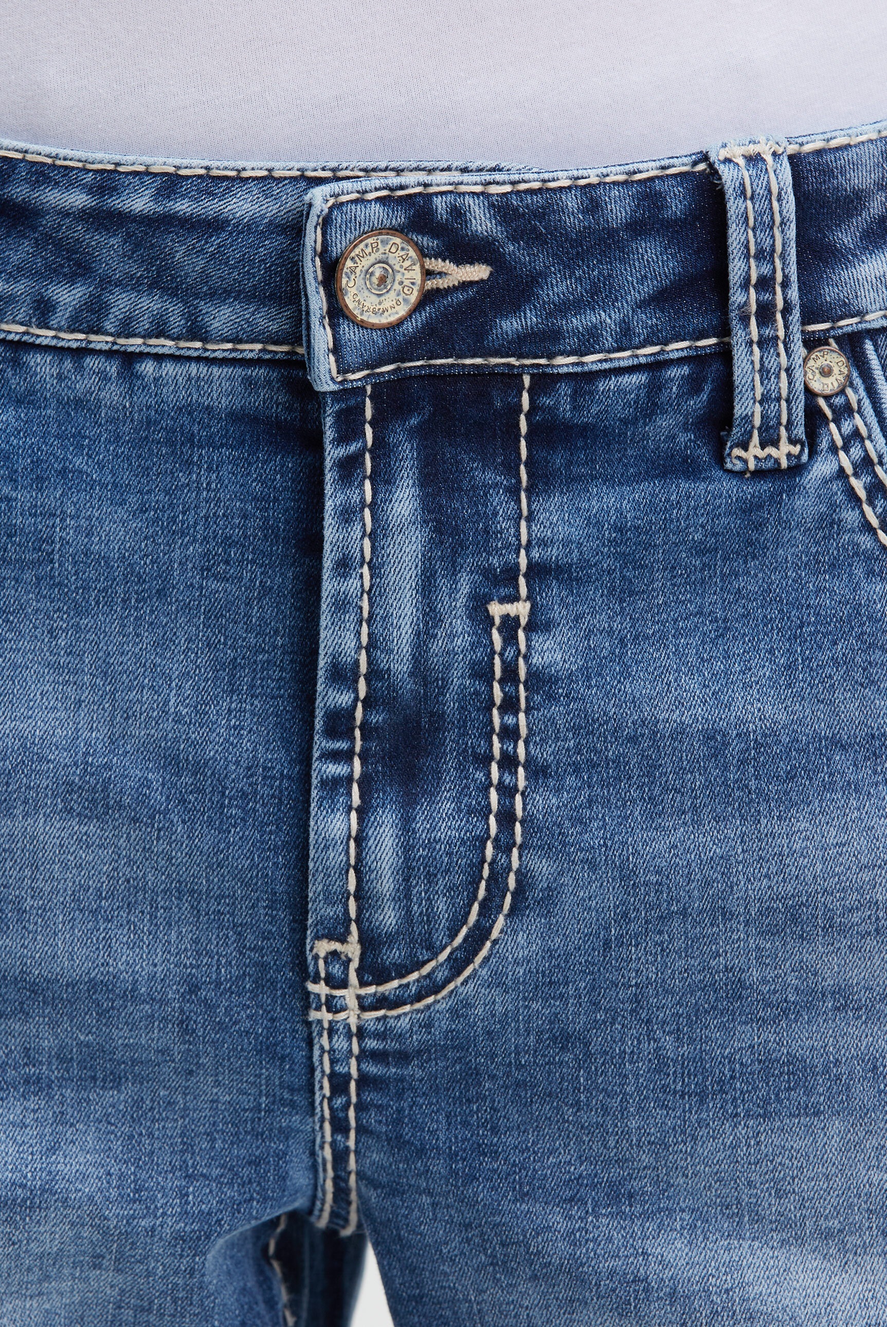 CAMP DAVID Jeansshorts mit breiten Nähten