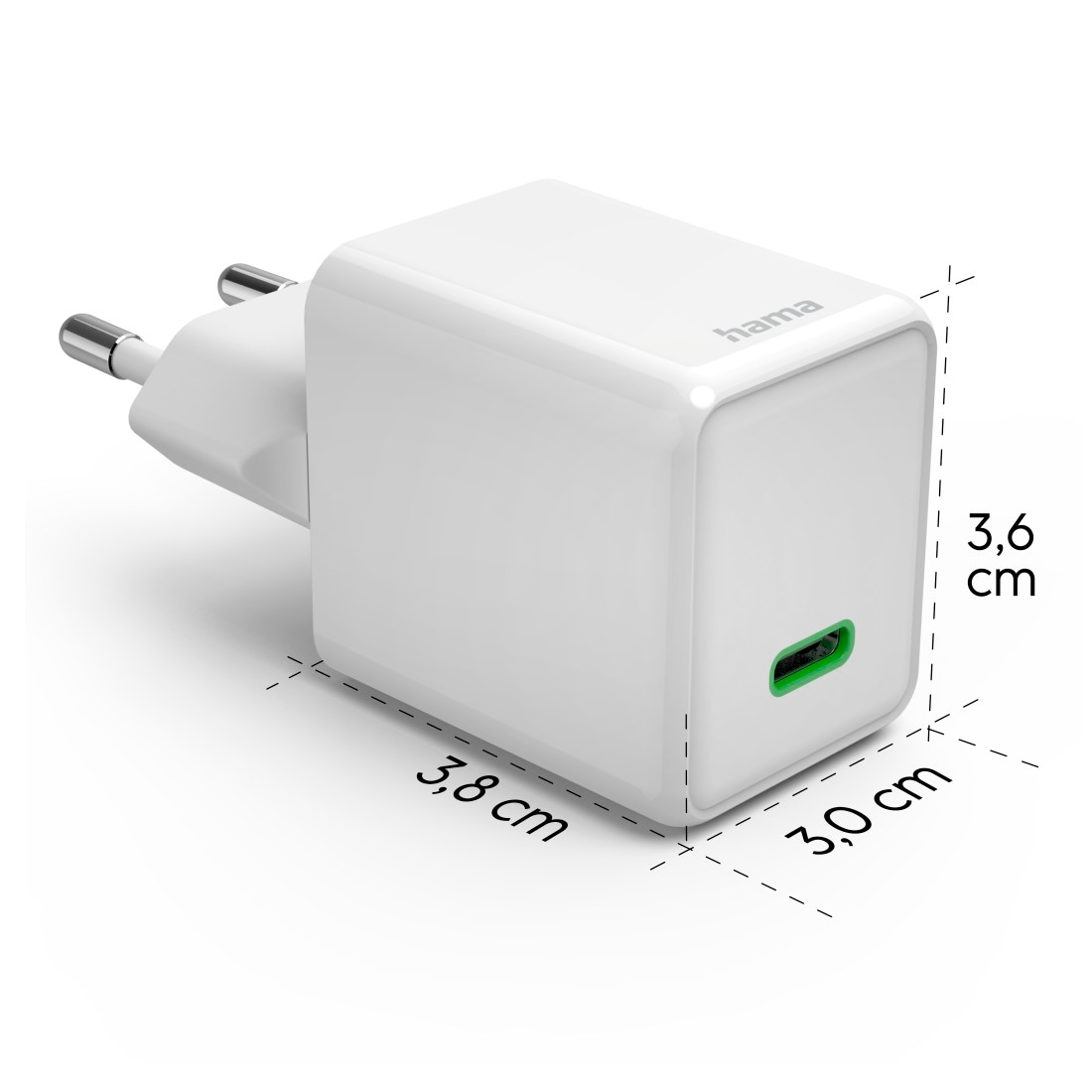 Hama Schnelllade-Gerät »Schnellladegerät (USB-C, PD/QC, extraklein 3,8 x 3,0 x 3,6 cm, 45 W)«, (1 St.)